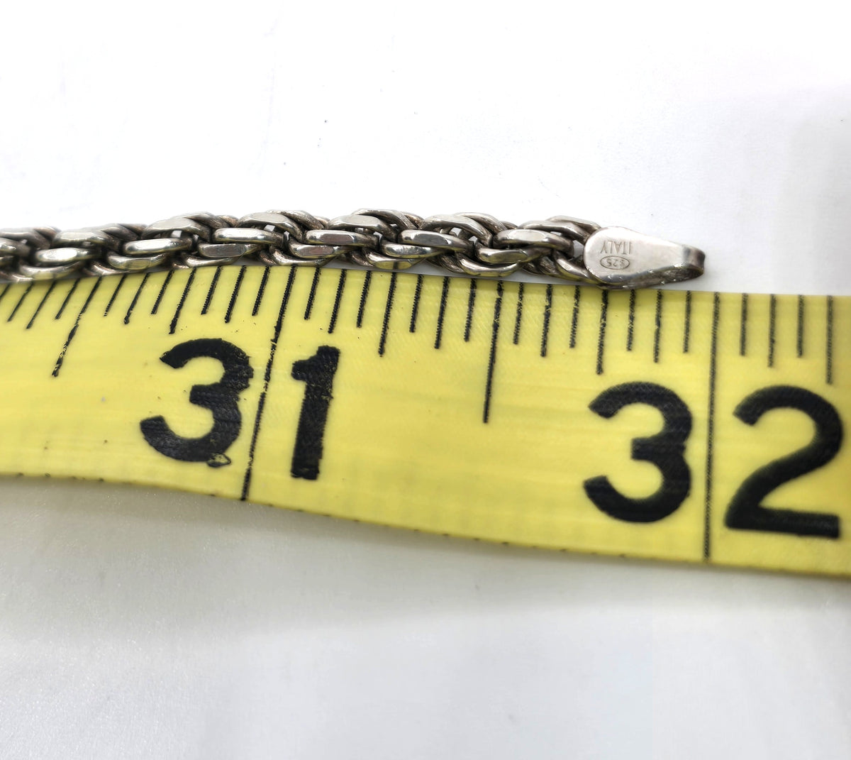 Twisted rope vintage long 32 inch heavy oxidized sterling silver chain 34 grams