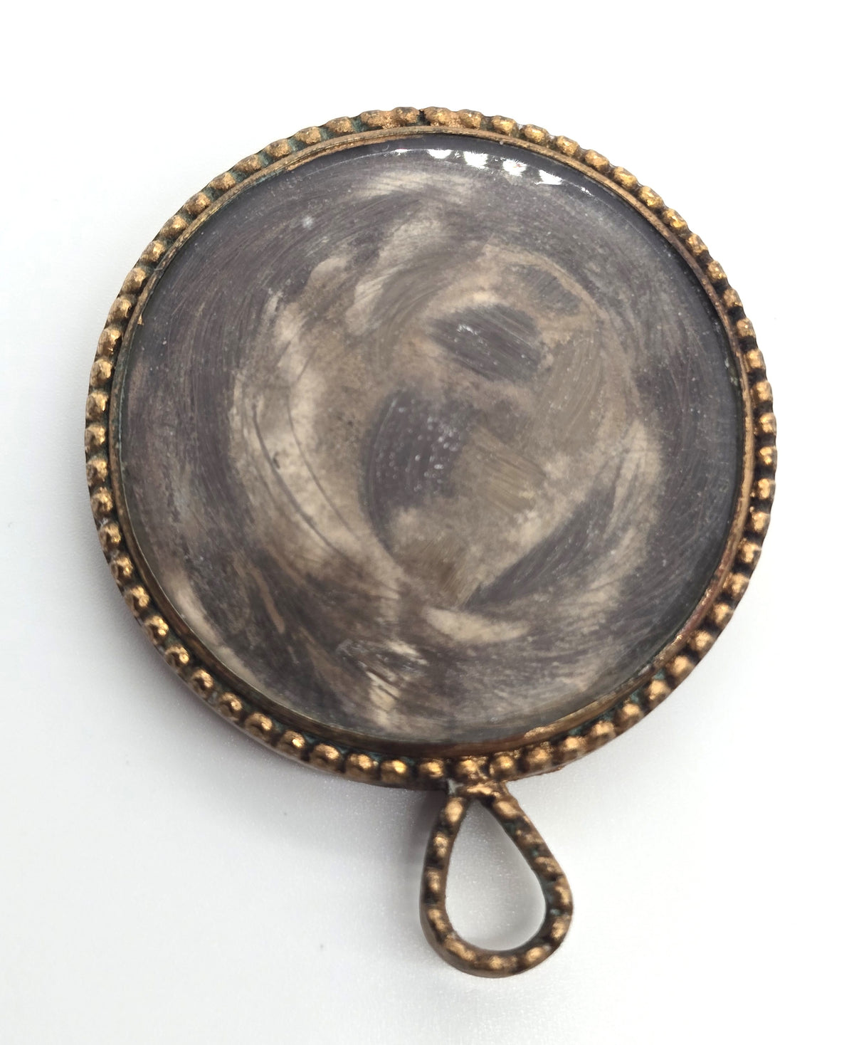 Gold Filled Antique Victorian braided hair mourning memento pendant damaged