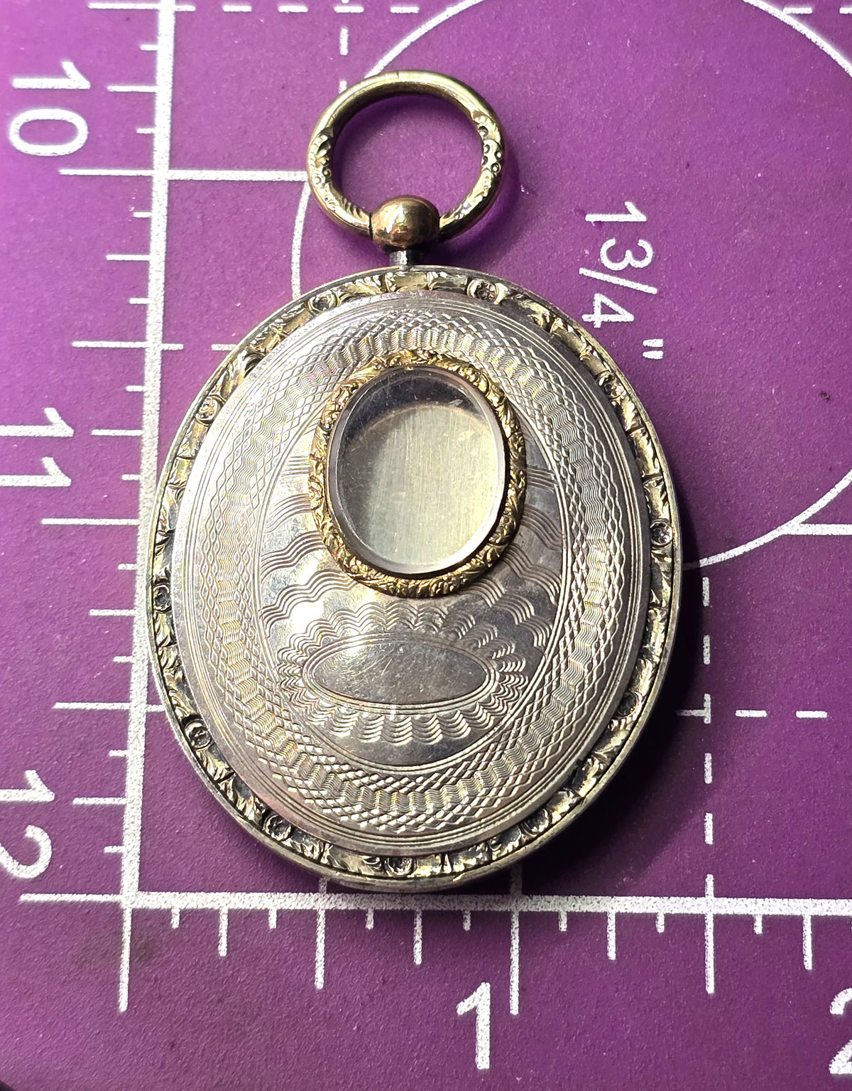 Yellow gold filled Antique Victorian mourning opening window locket