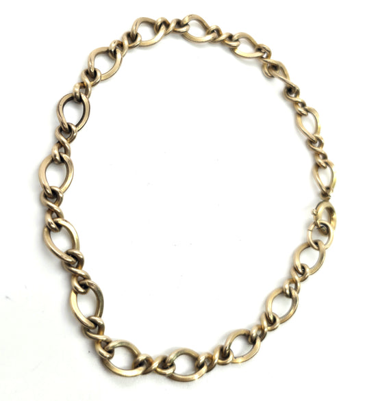 Vintage 12k yellow gold filled alternating link bracelet 7.5 inches