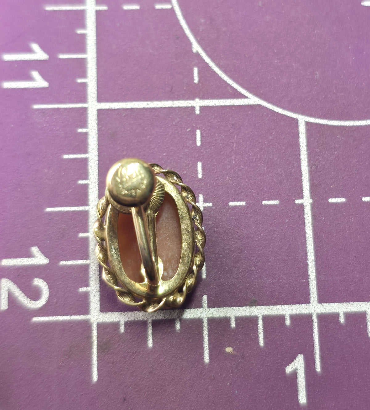 Van Dell carved shell cameo 12k Gold Filled vintage screw back earrings