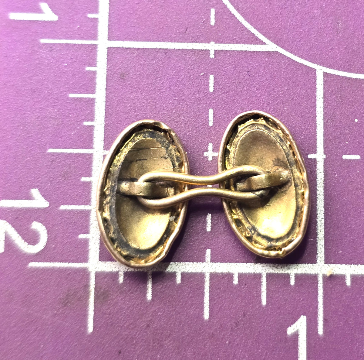 Antique Victorian yellow gold filled vintage monogram A cufflinks
