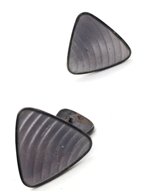 Aksel Holmes Norway Lilac Purple Guilloche Enamel Sterling Silver Cufflinks