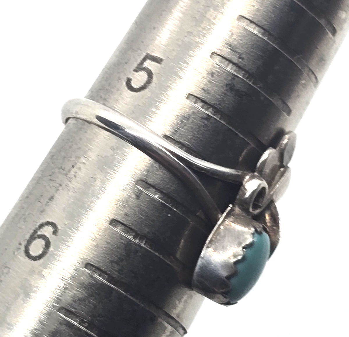 Turquoise turquoise small petite Navajo vintage sterling silver ring size 5.25
