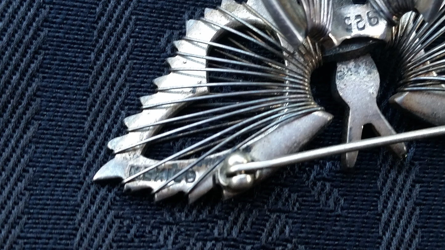 Guerrero Guadarrama Sterling Silver Monarch Butterfly brooch MexicoTG-189