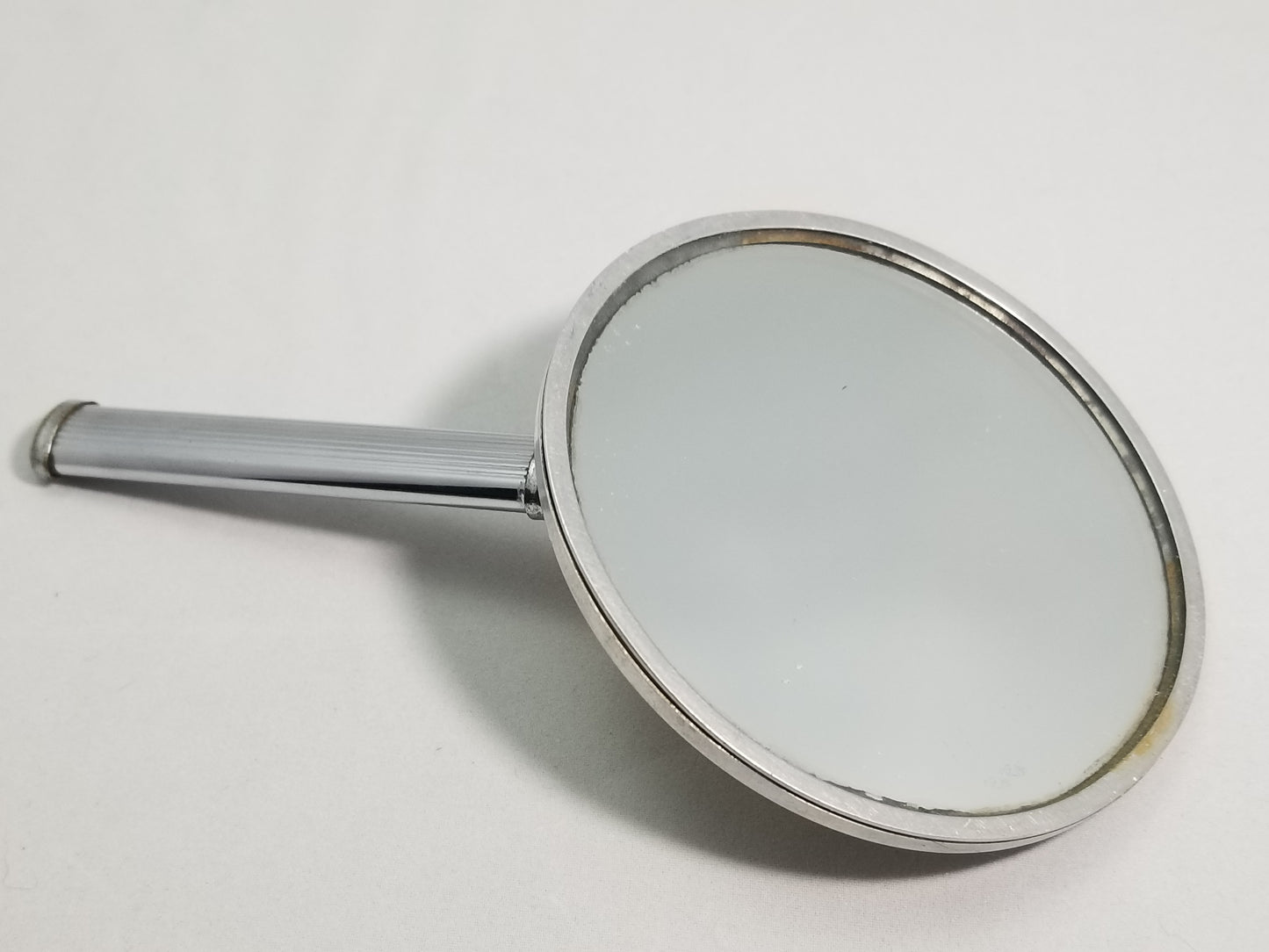 Vintage hinged yellow lucite flowers folding travel hand mirror collectable great condition