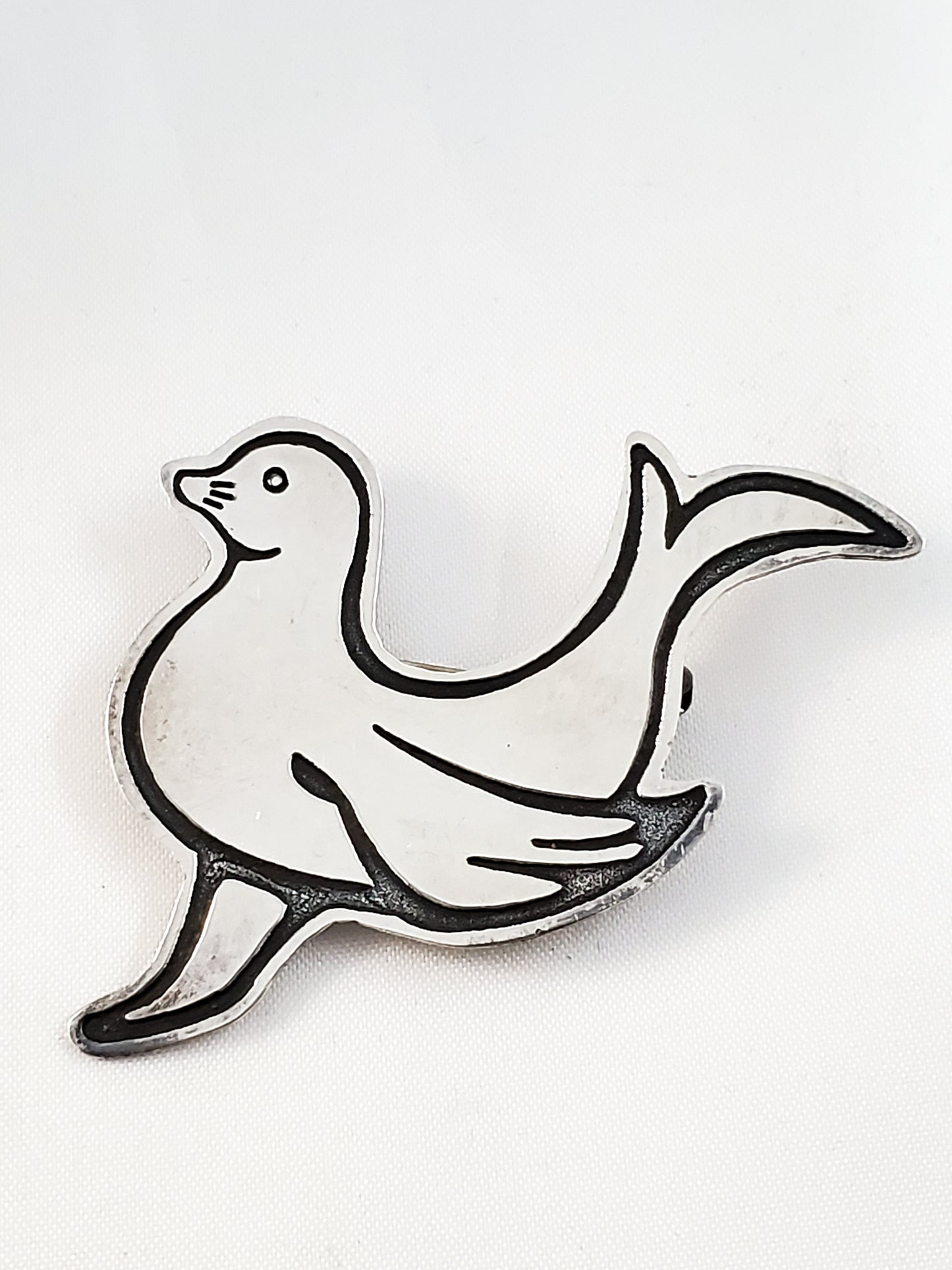 FAS Seal Stamped Sterling silver vintage Mexico brooch pin 925