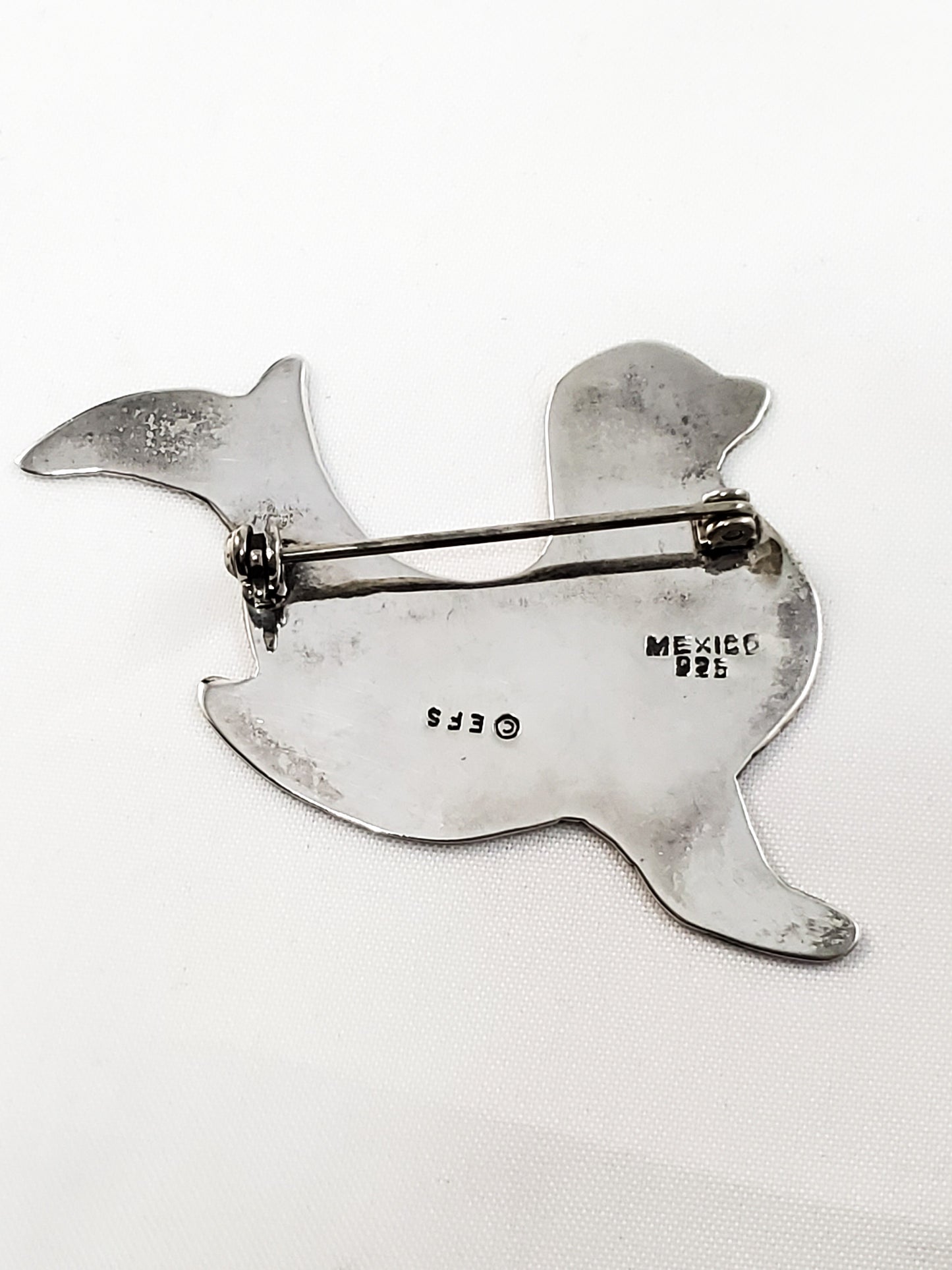 FAS Seal Stamped Sterling silver vintage Mexico brooch pin 925