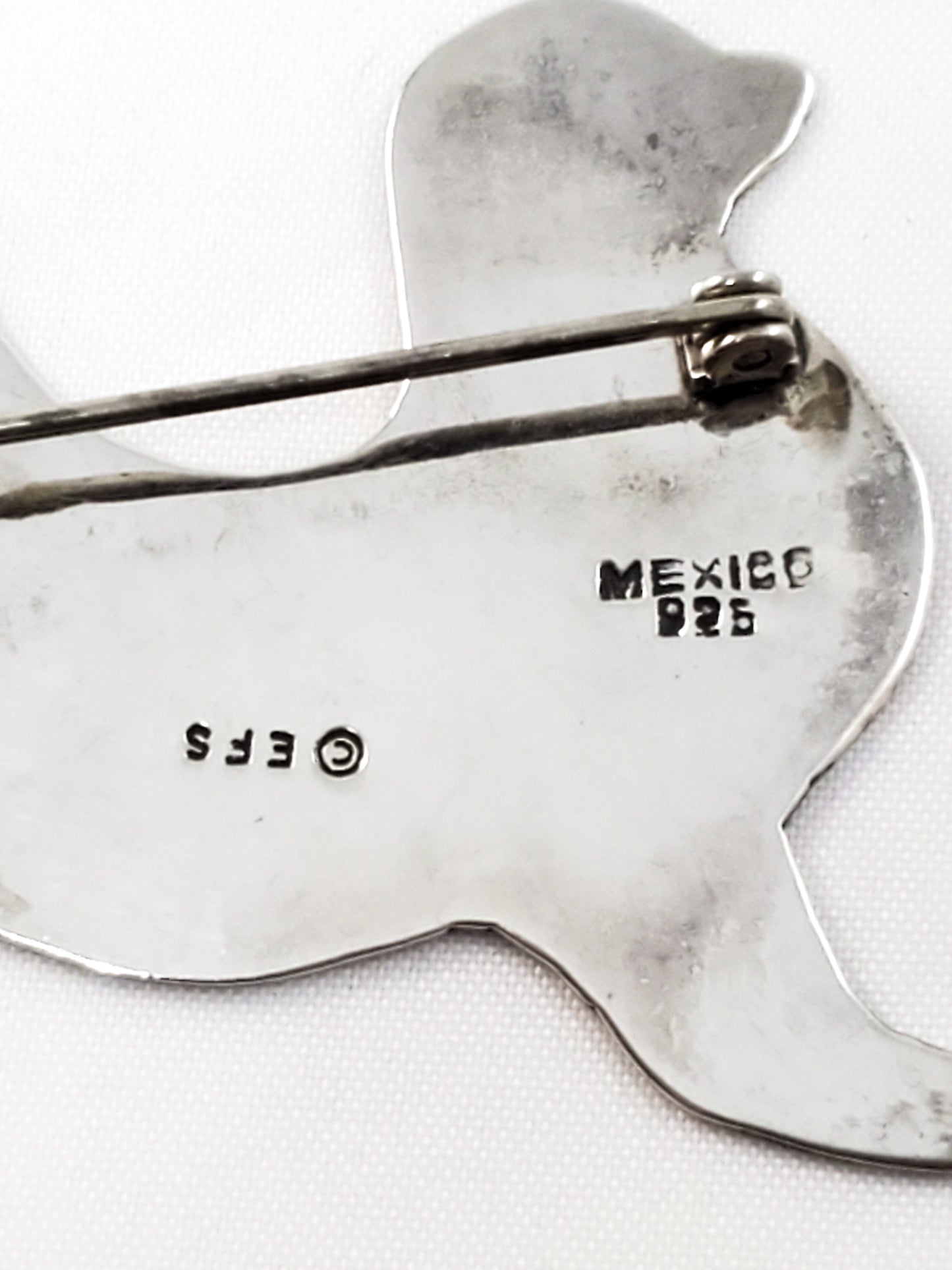 FAS Seal Stamped Sterling silver vintage Mexico brooch pin 925