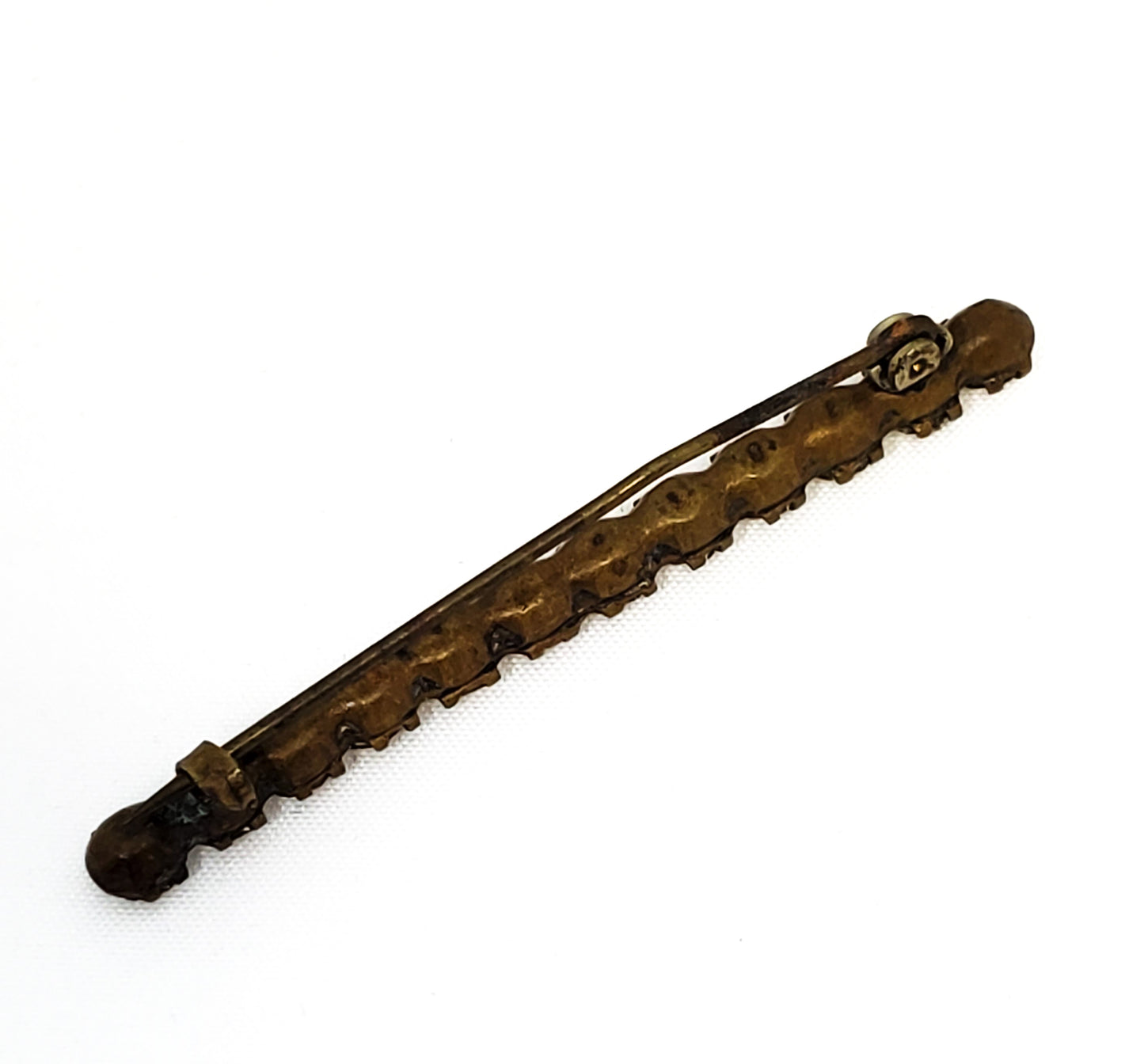 Victorian clear rhinestone paste bar pin brooch