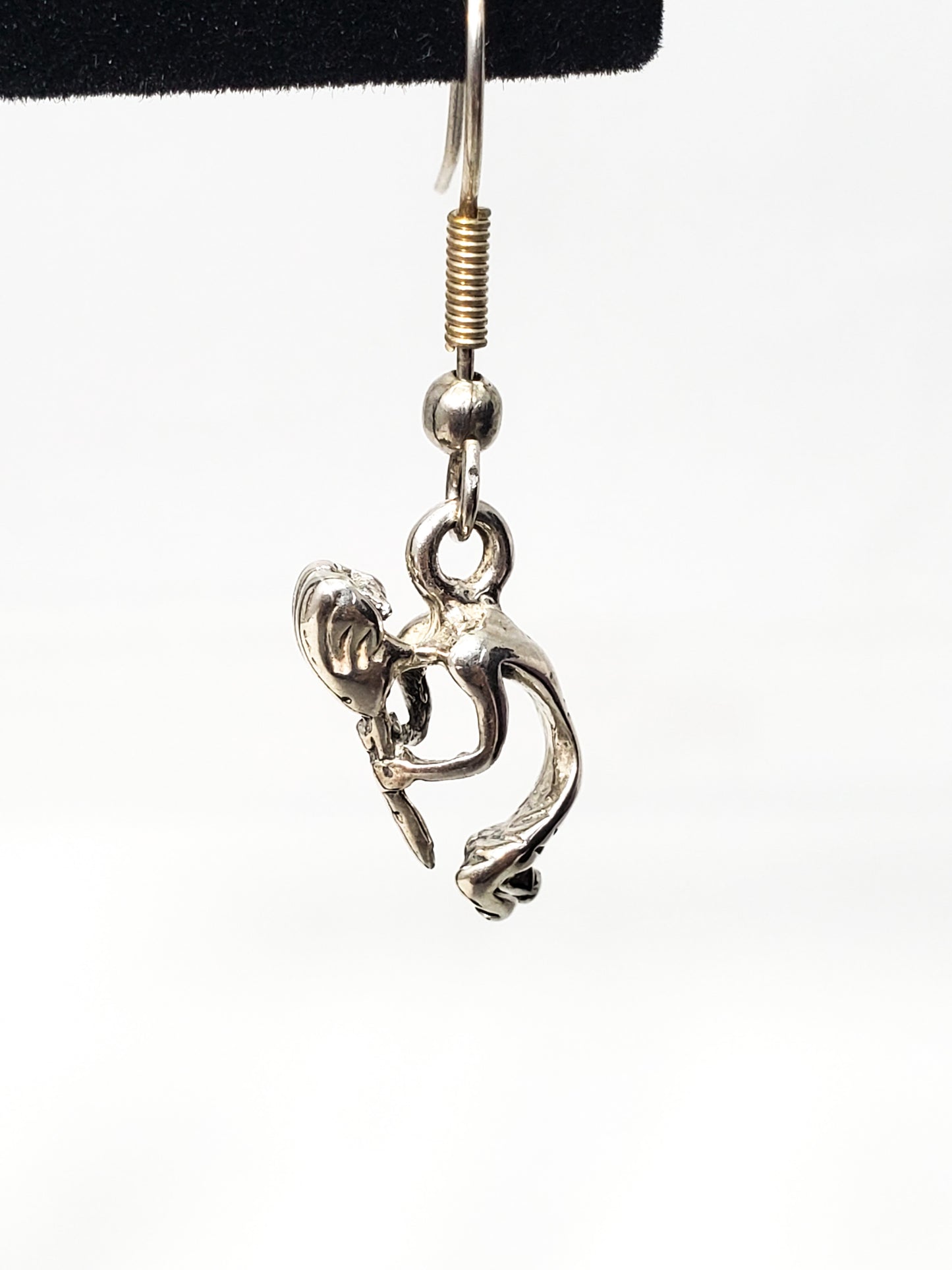 Vintage Native American Kokopelli dancer sterling silver drop earrings 925
