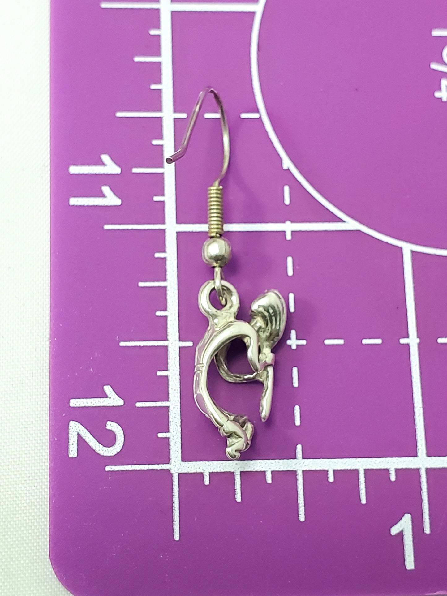 Vintage Native American Kokopelli dancer sterling silver drop earrings 925
