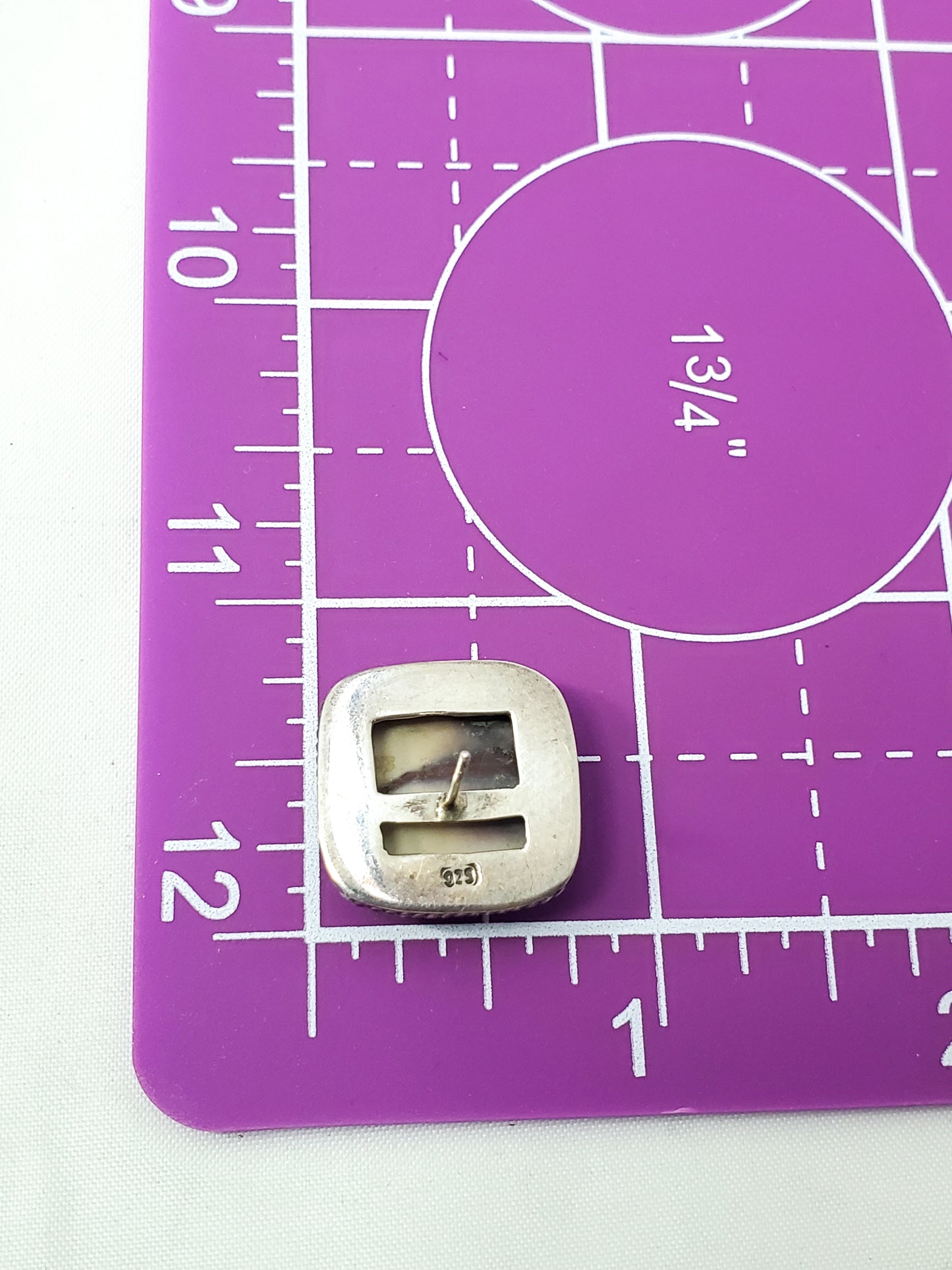 Purple and white agate gemstone sterling silver artisan earrings 925