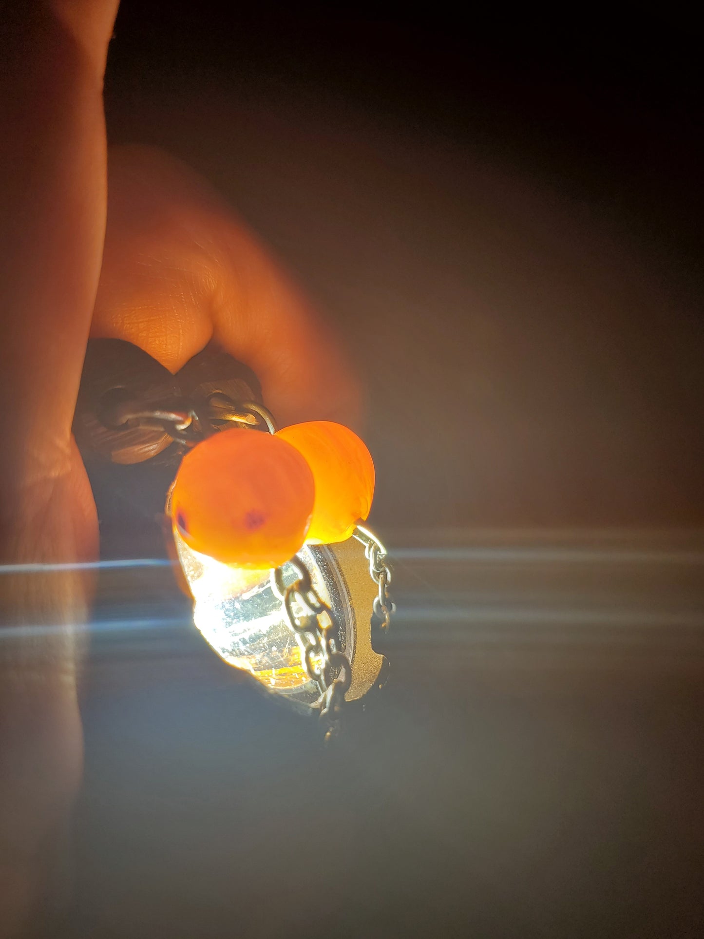 Rare Lavant handcrafted Tribal beaded 950 silver and Faturan Amber Resin necklace *tested*