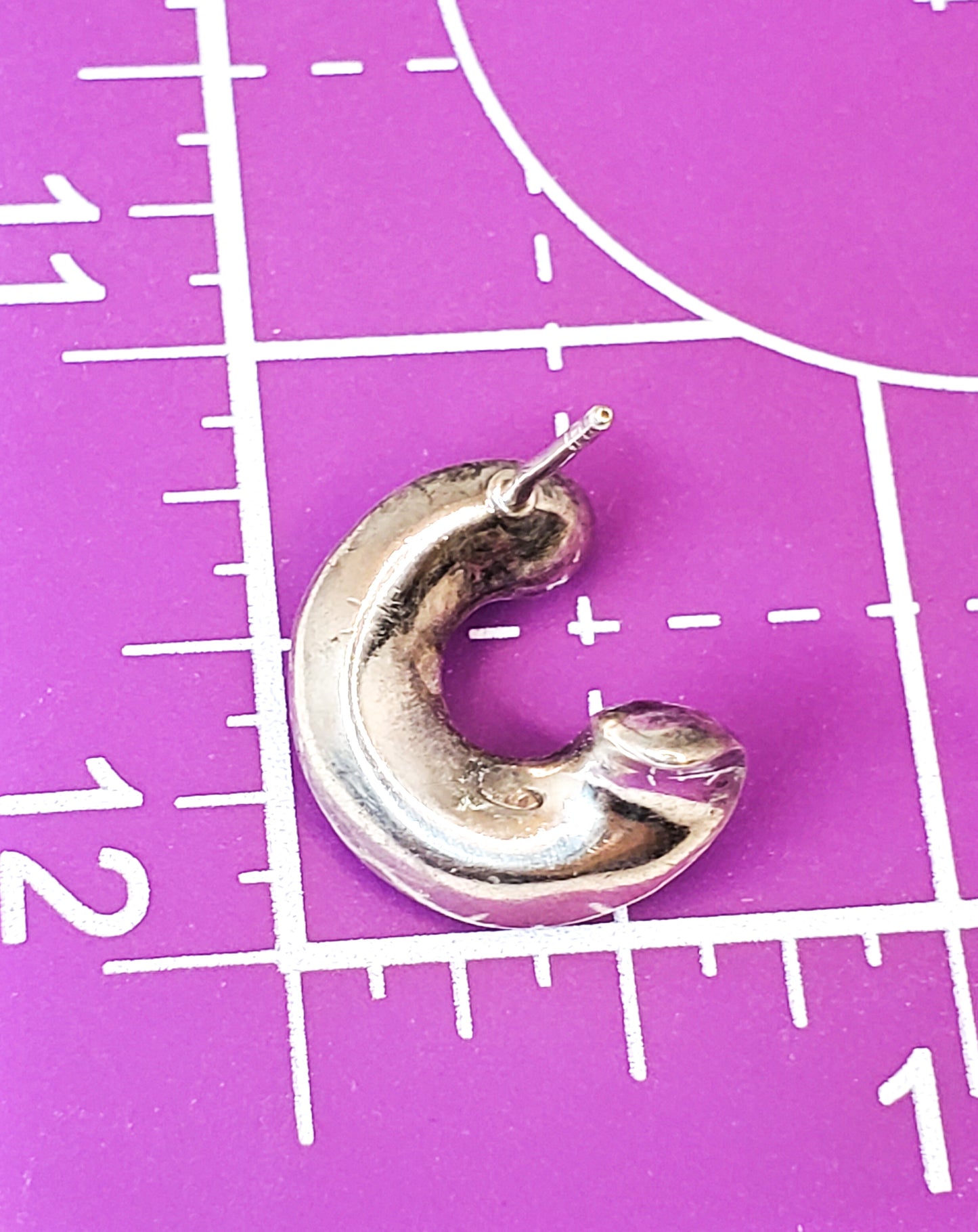 Abstract minimalist sterling silver twist vintage earrings 925