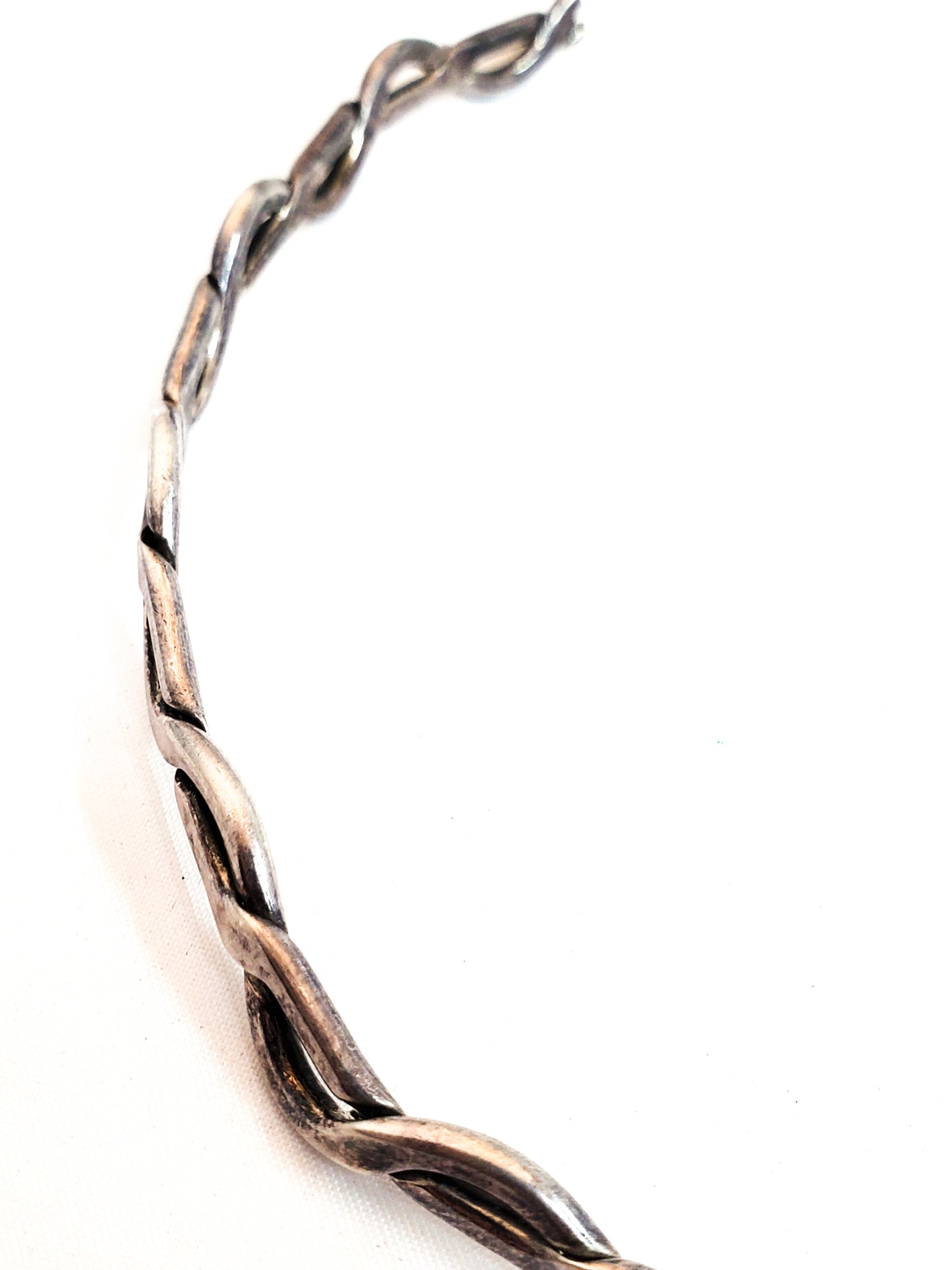 Artisan handmade sterling silver Mexican Taxco choker torque necklace TS-102 925