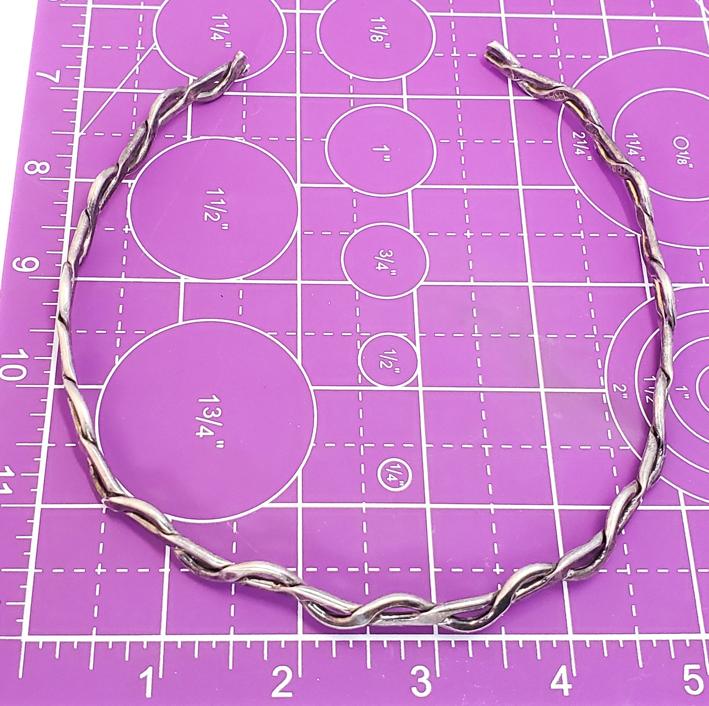 Artisan handmade sterling silver Mexican Taxco choker torque necklace TS-102 925