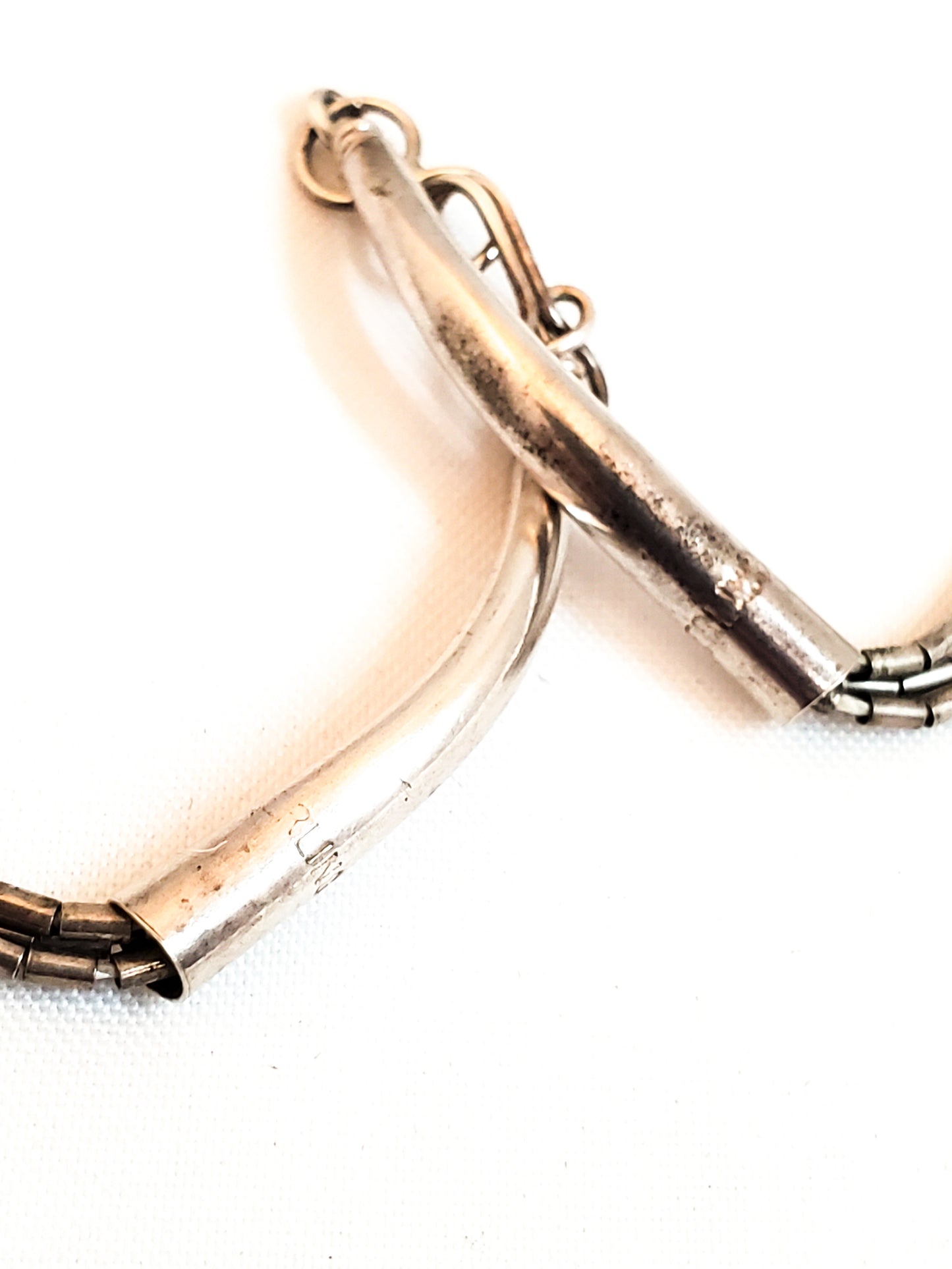 Liquid silver black Heishi bead Native American sterling silver southwestern necklace 925