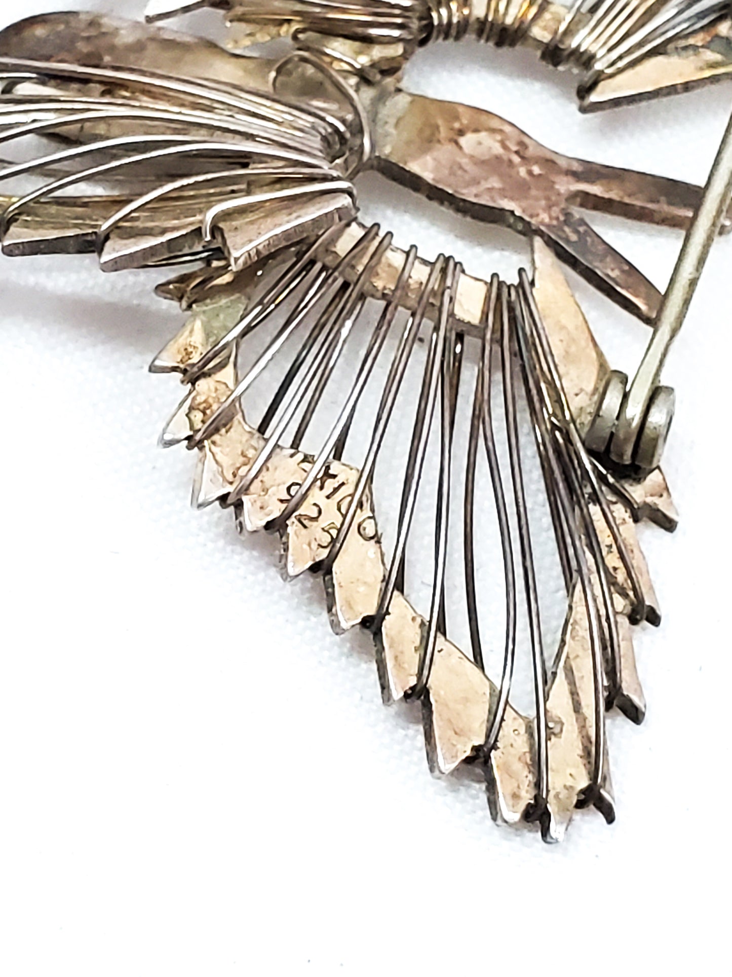 Mexican Butterfly sterling silver wire vintage brooch 925 Mecico