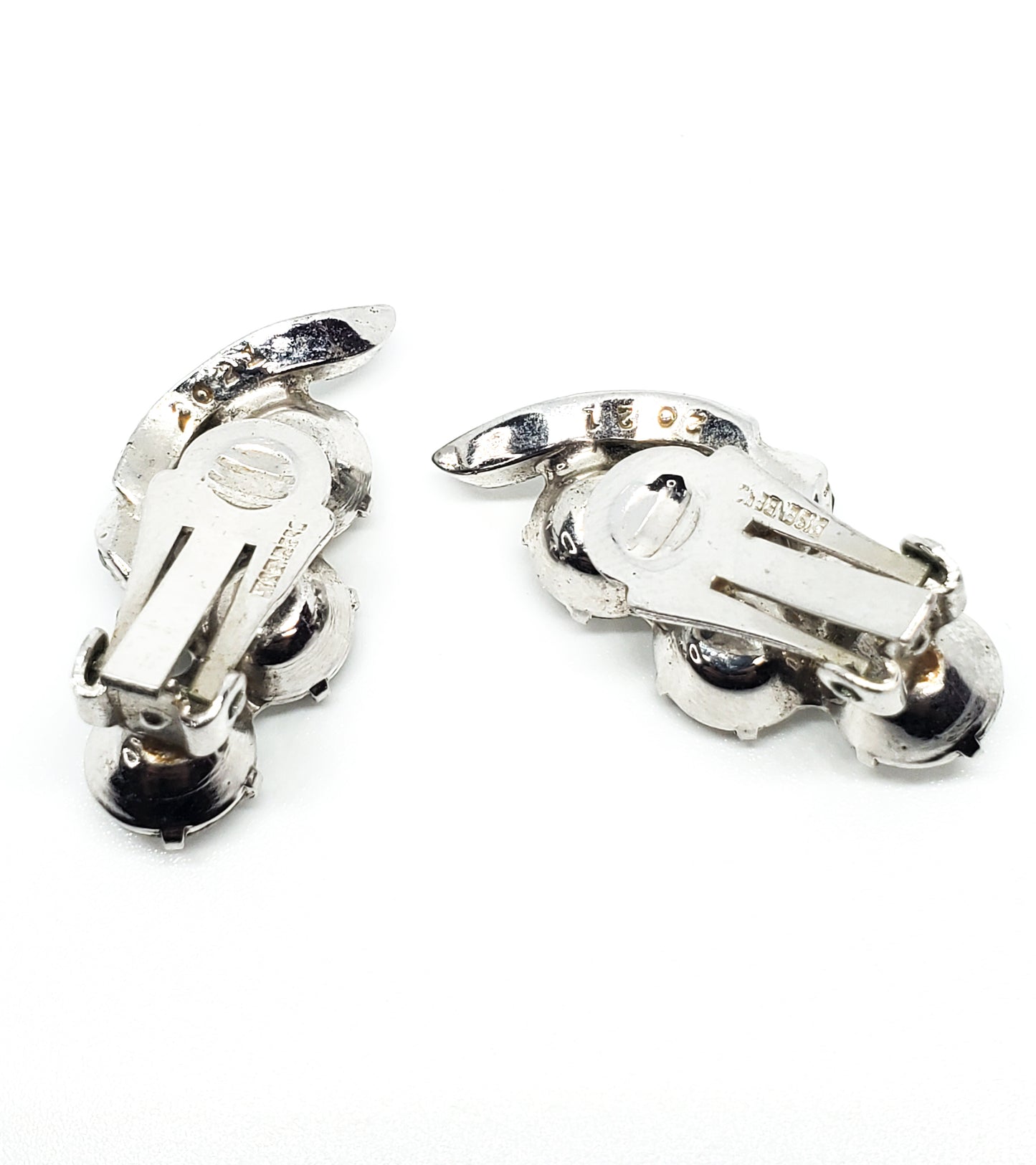 Eisengberg Art Deco Early signed vintage clip on rhinestone earrings 2021