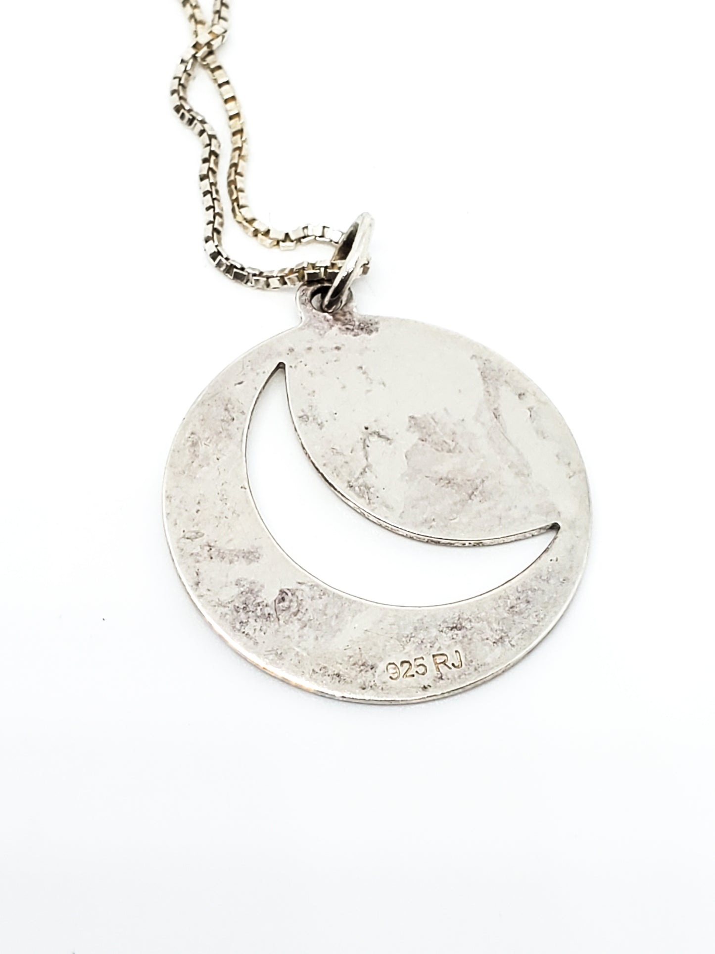 RJ Graziano I love you to the moon and back sterling silver pendant necklace 925