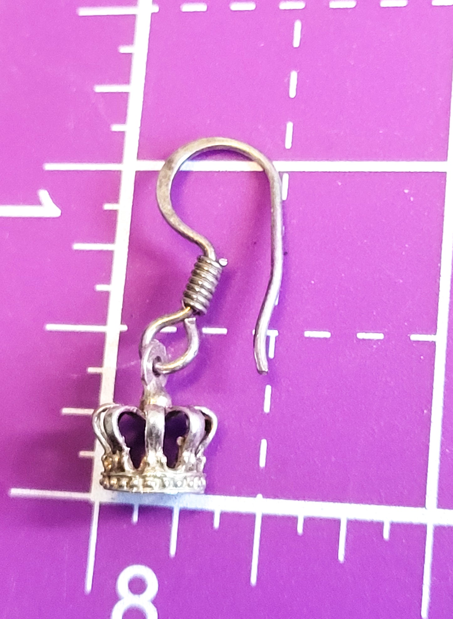 Royal Crown Coronation stamped 875 sterling silver vintage drop earrings signed