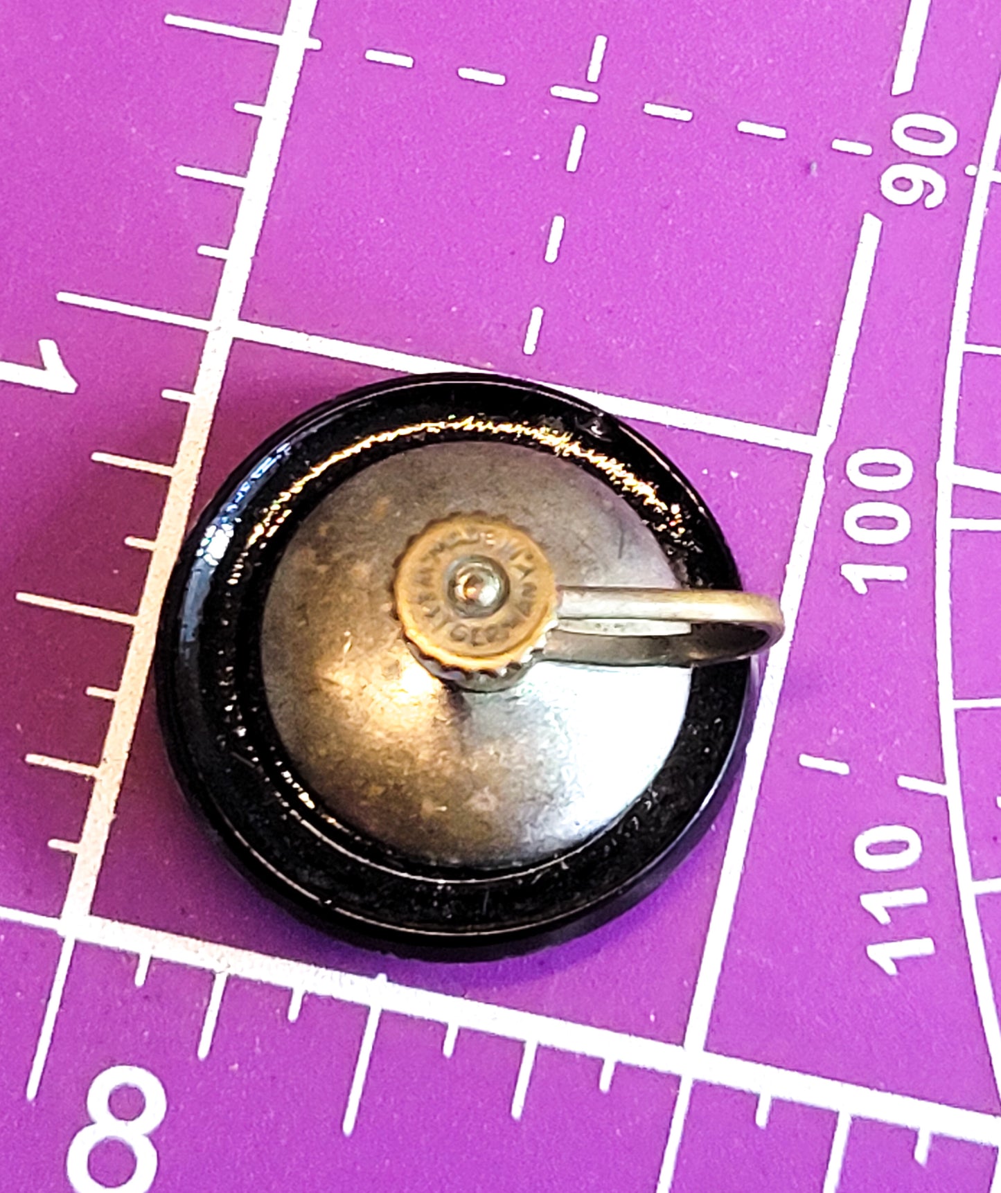 West Germany black faceted glass vintage screw back earrings