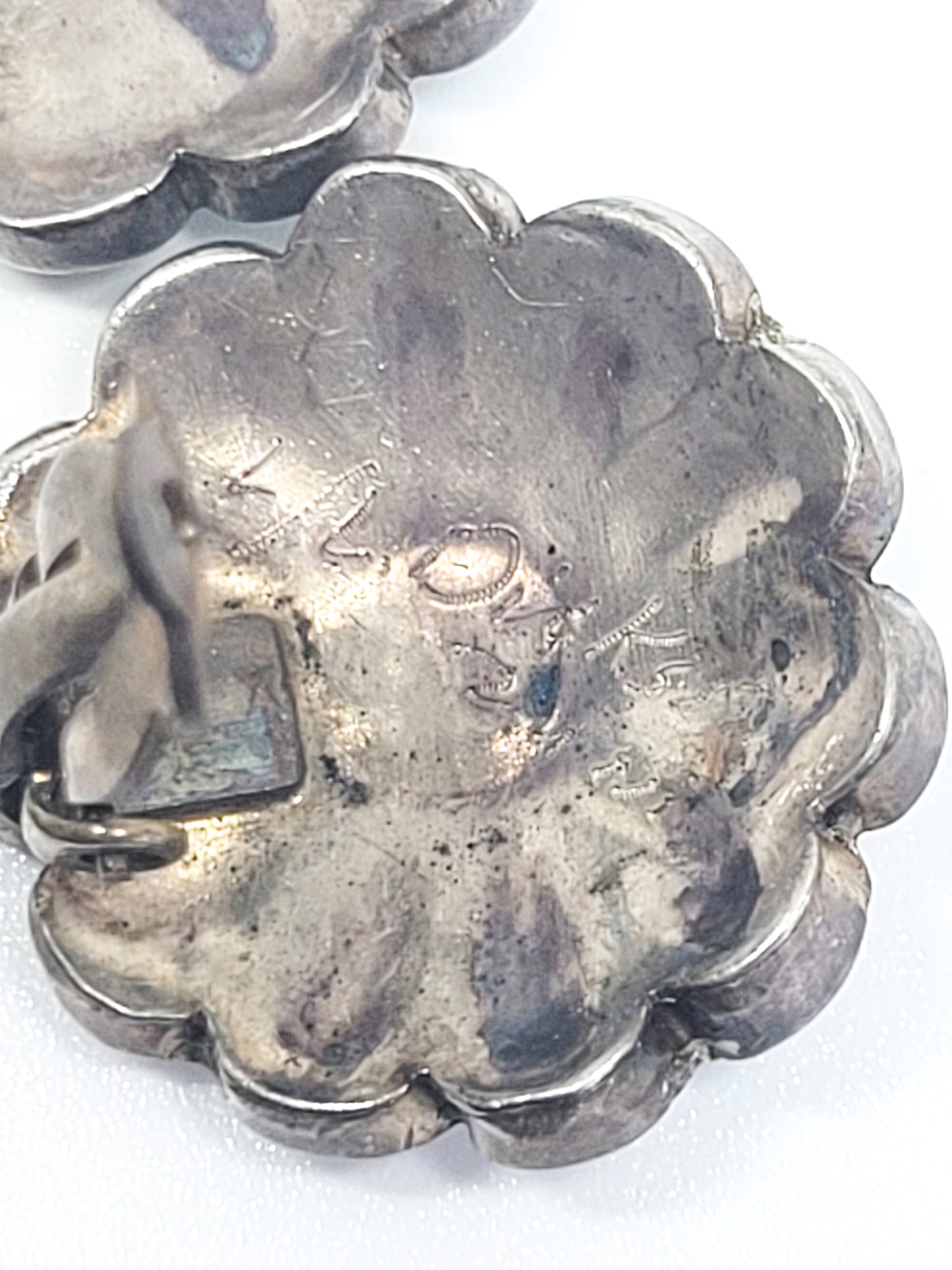 L.L. Dickson Larry and Lorinda Natie American Zuni Sterling sunface earrings 925