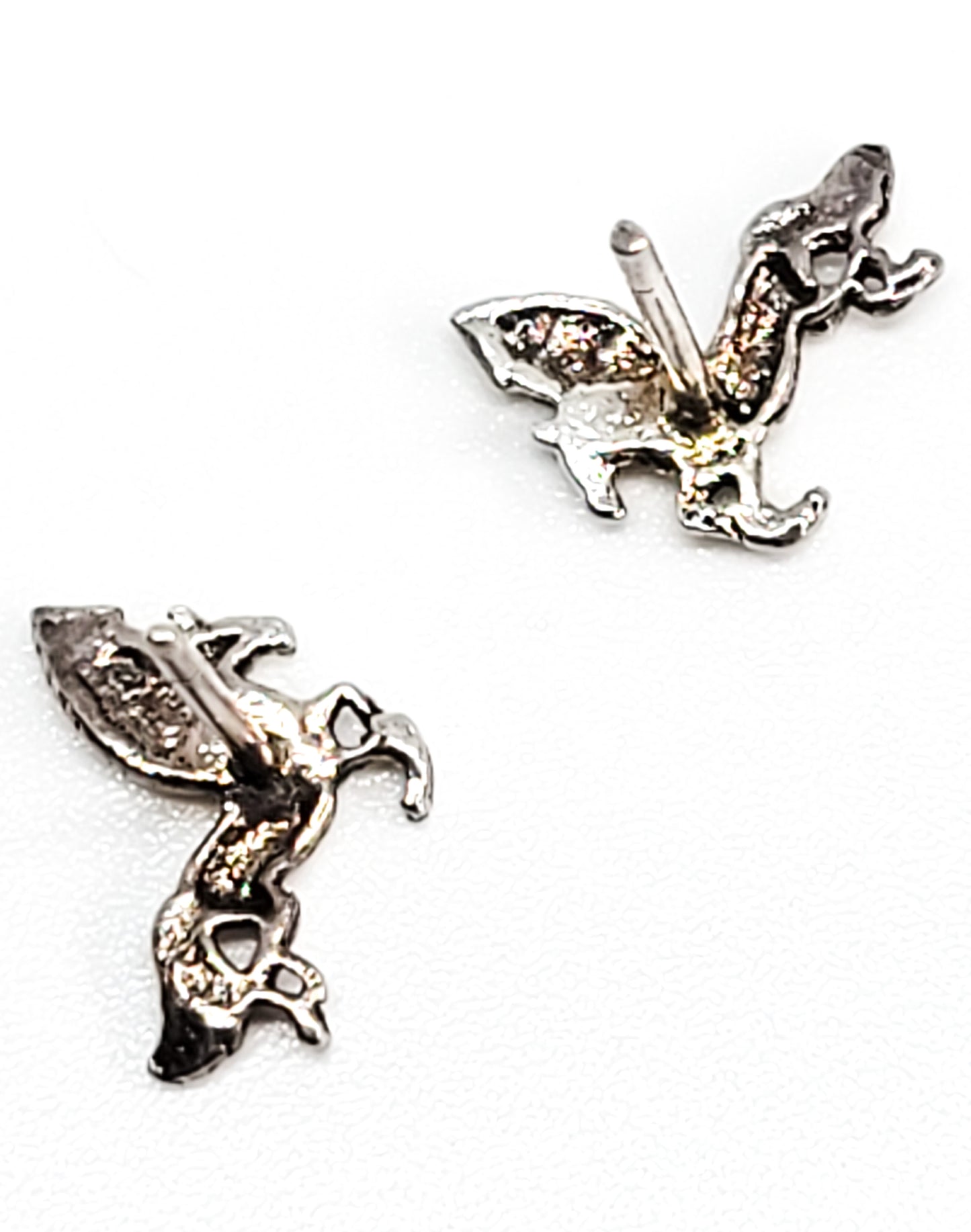 Flying Pegasus sterling silver vintage winged horse earrings 925