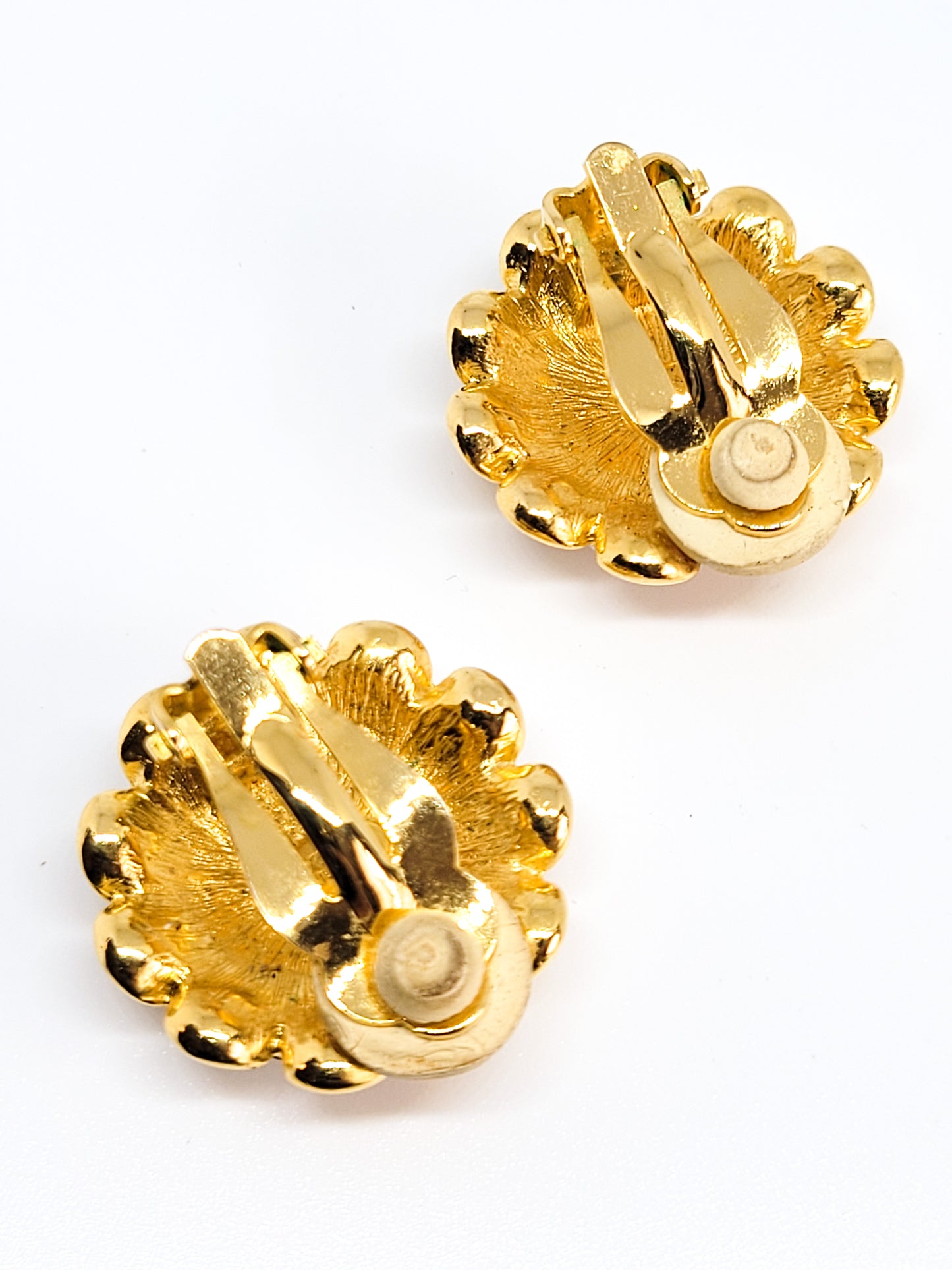 Joan Rivers pink and blue rhinestone enamel vintage clip on earrings