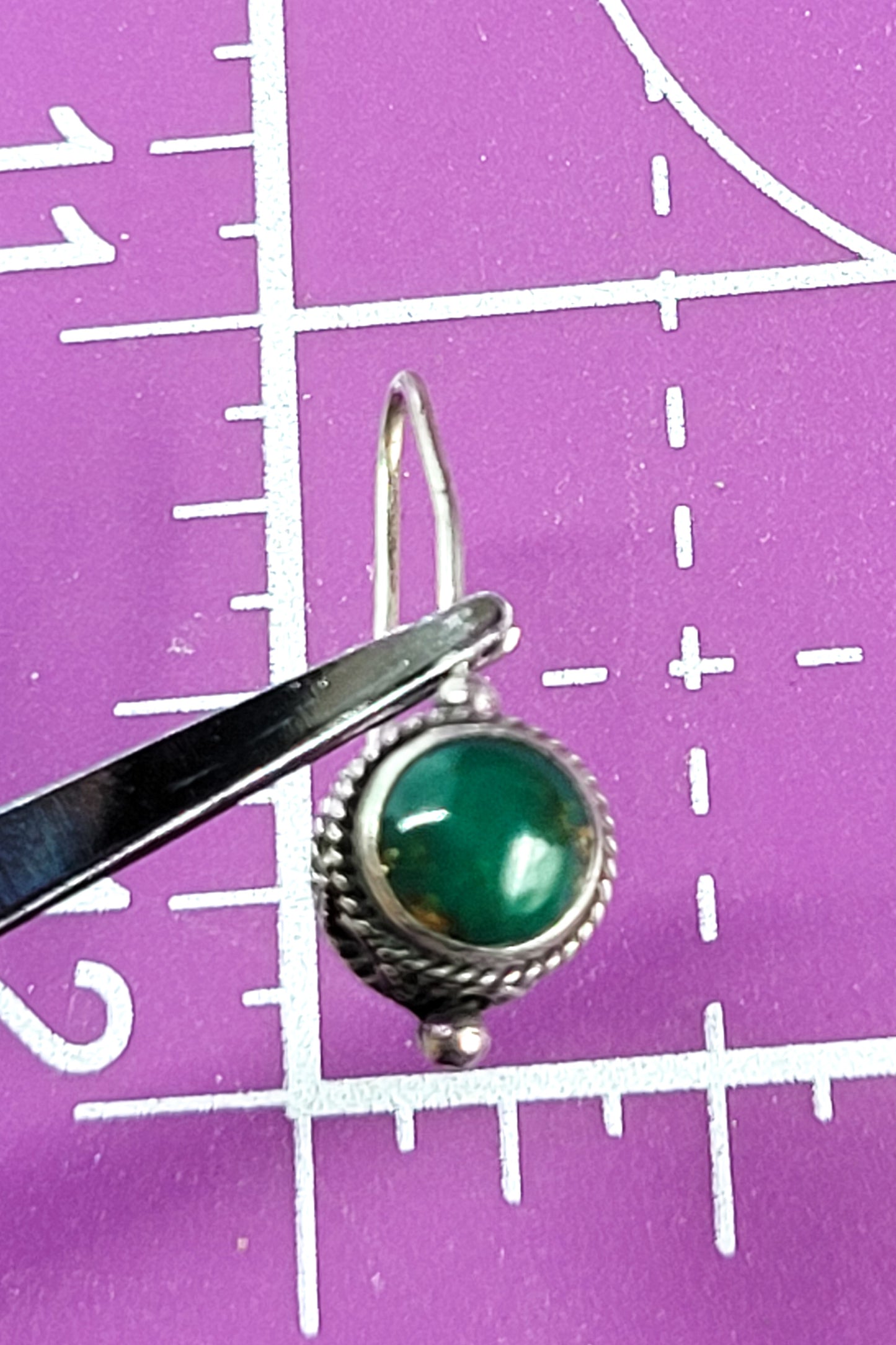 MNSN turquoise signed sterling silver vintage drop earrings 925