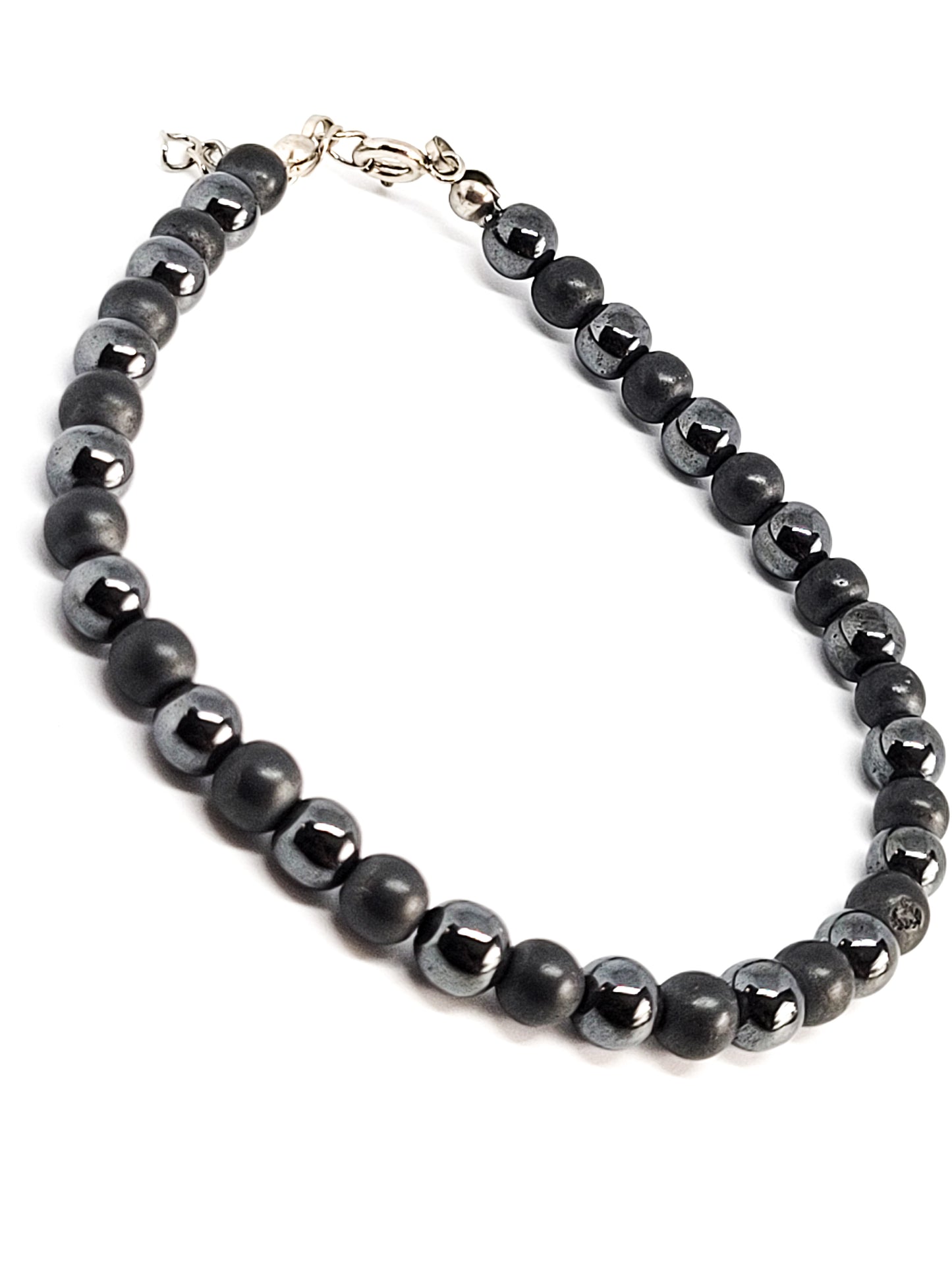 Hematite vintage beaded gemstone vintage tennis bracelet