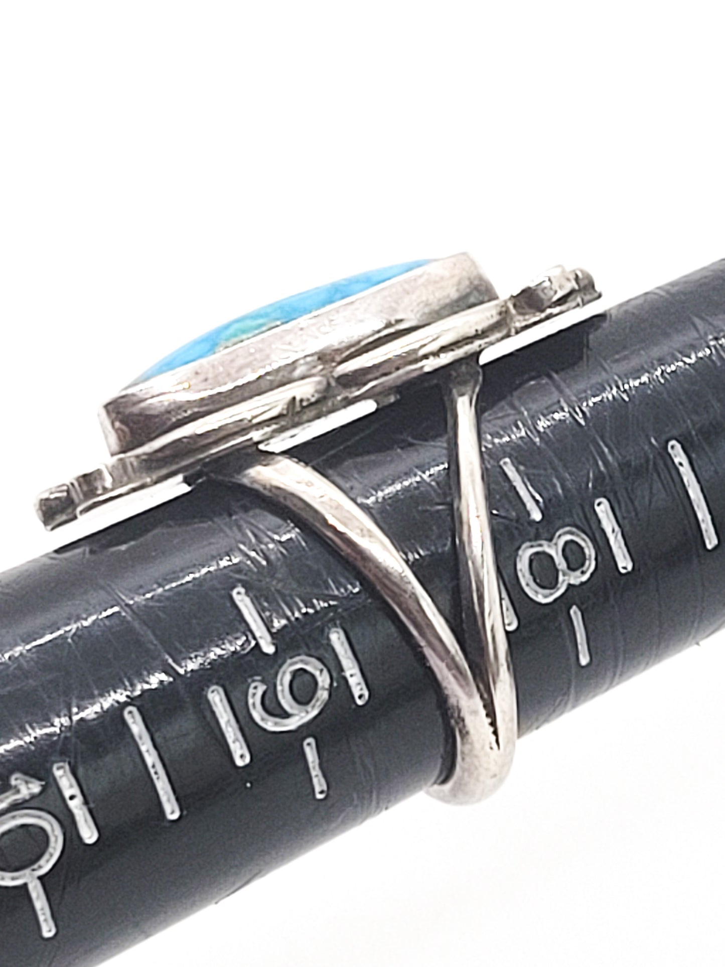 Rose Draper RD Navajo NA turquoise sterling silver vintage ring size 8.5