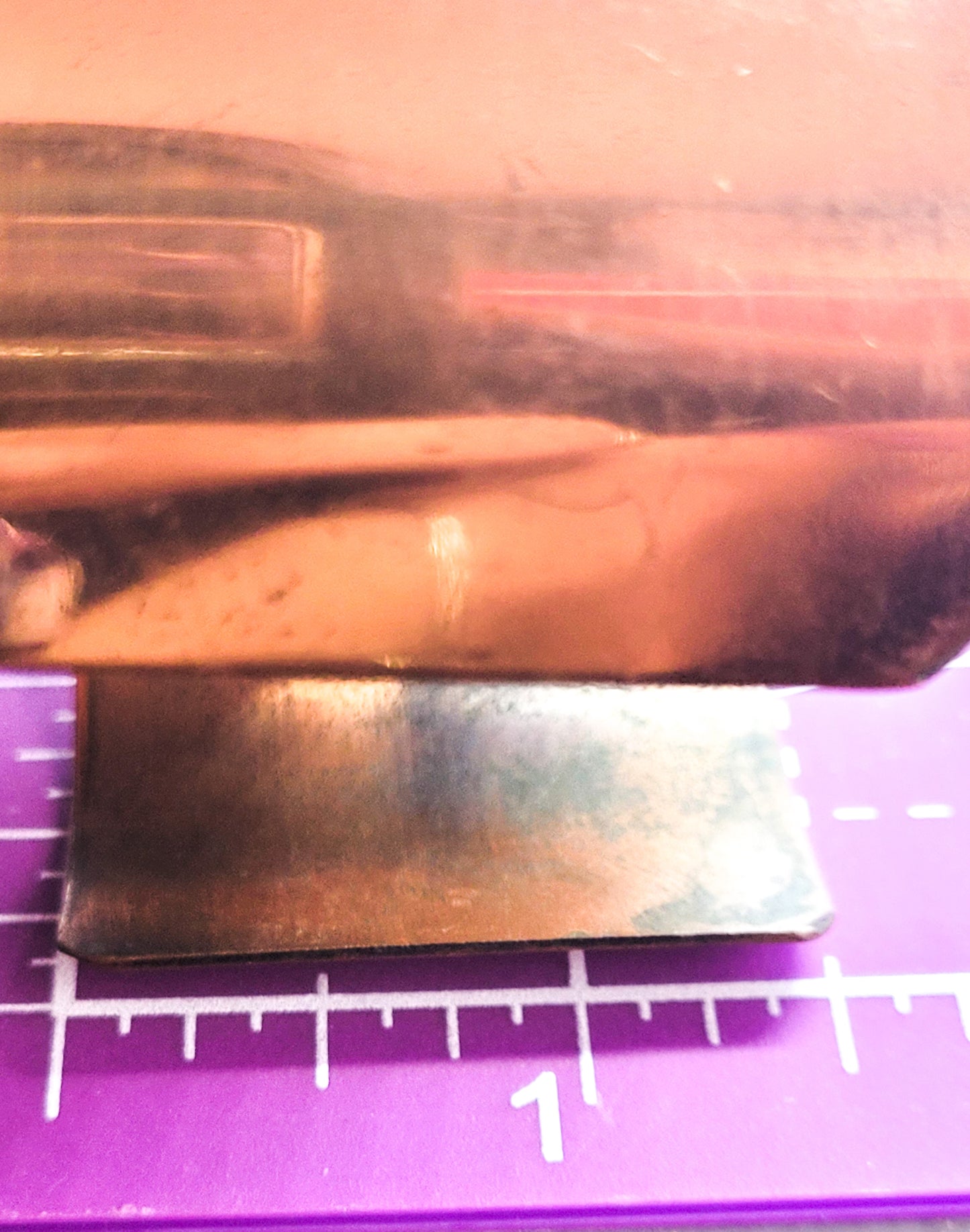 Copper Goddess crescent moon diachronic pink opal art class vintage cuff bracelet