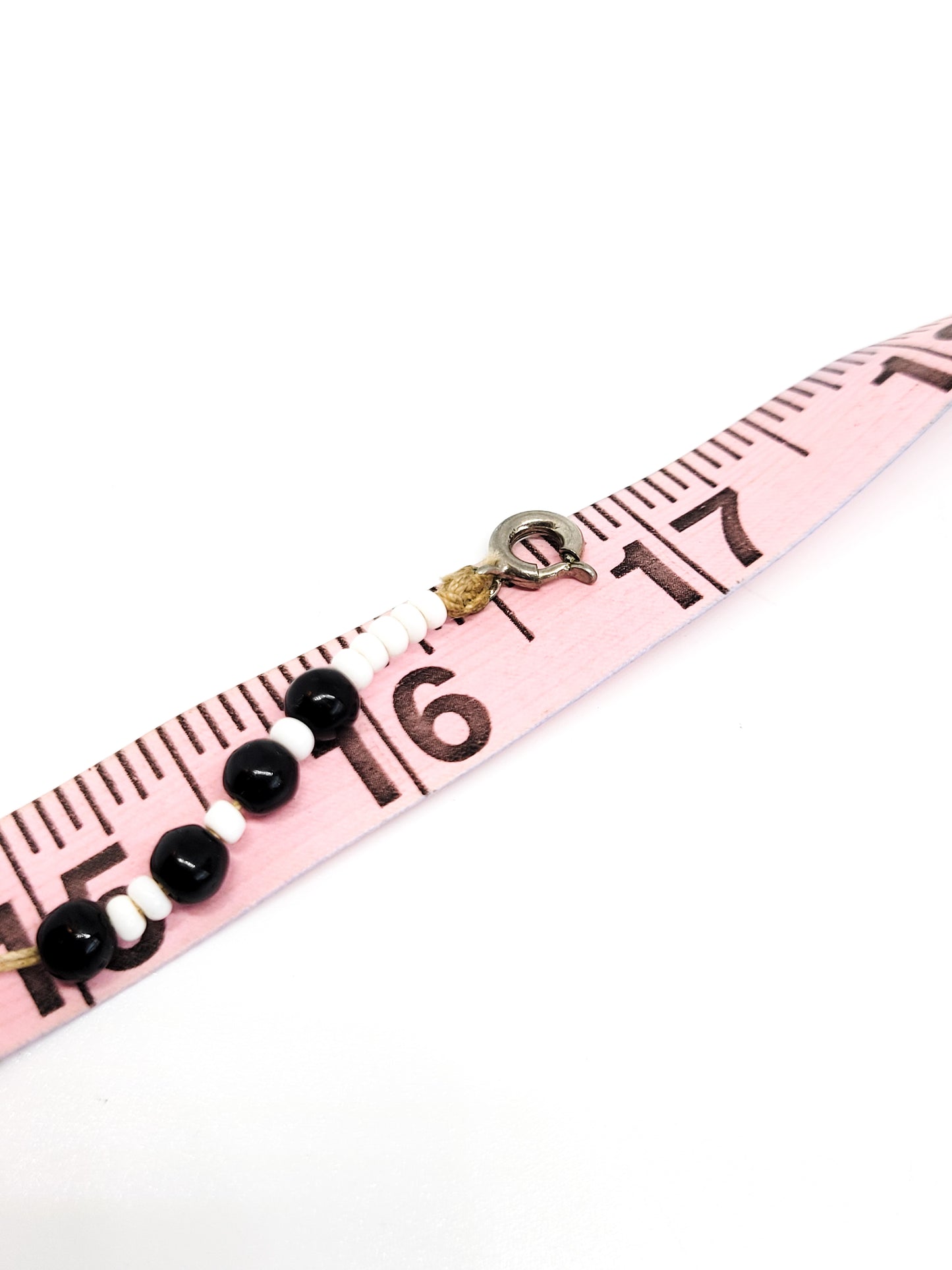 Uranium Glass Abstract Art Deco black and white Czech glass beaded vintage necklace