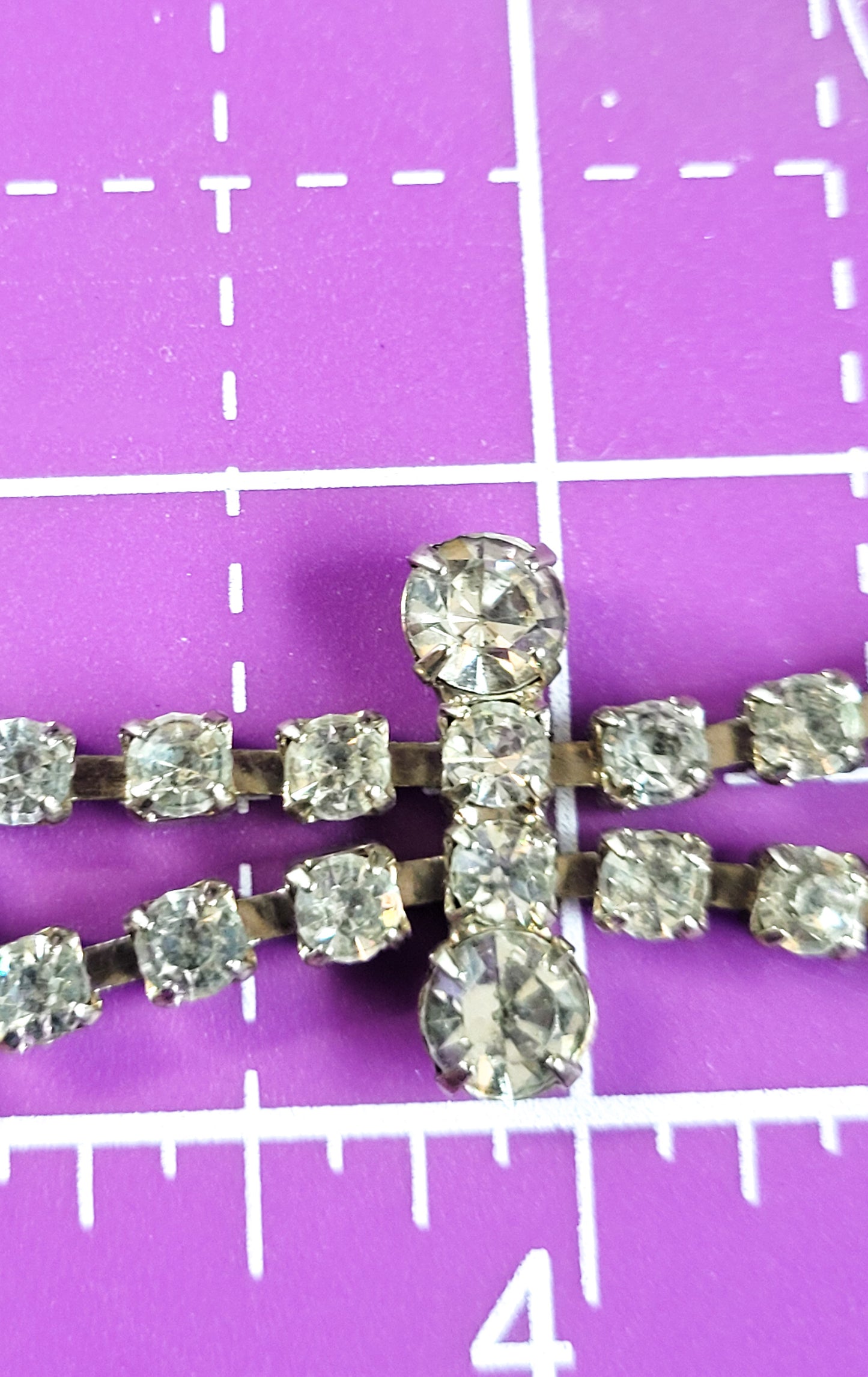 Clear abstract mid century clear rhinestone vintage tennis bracelet