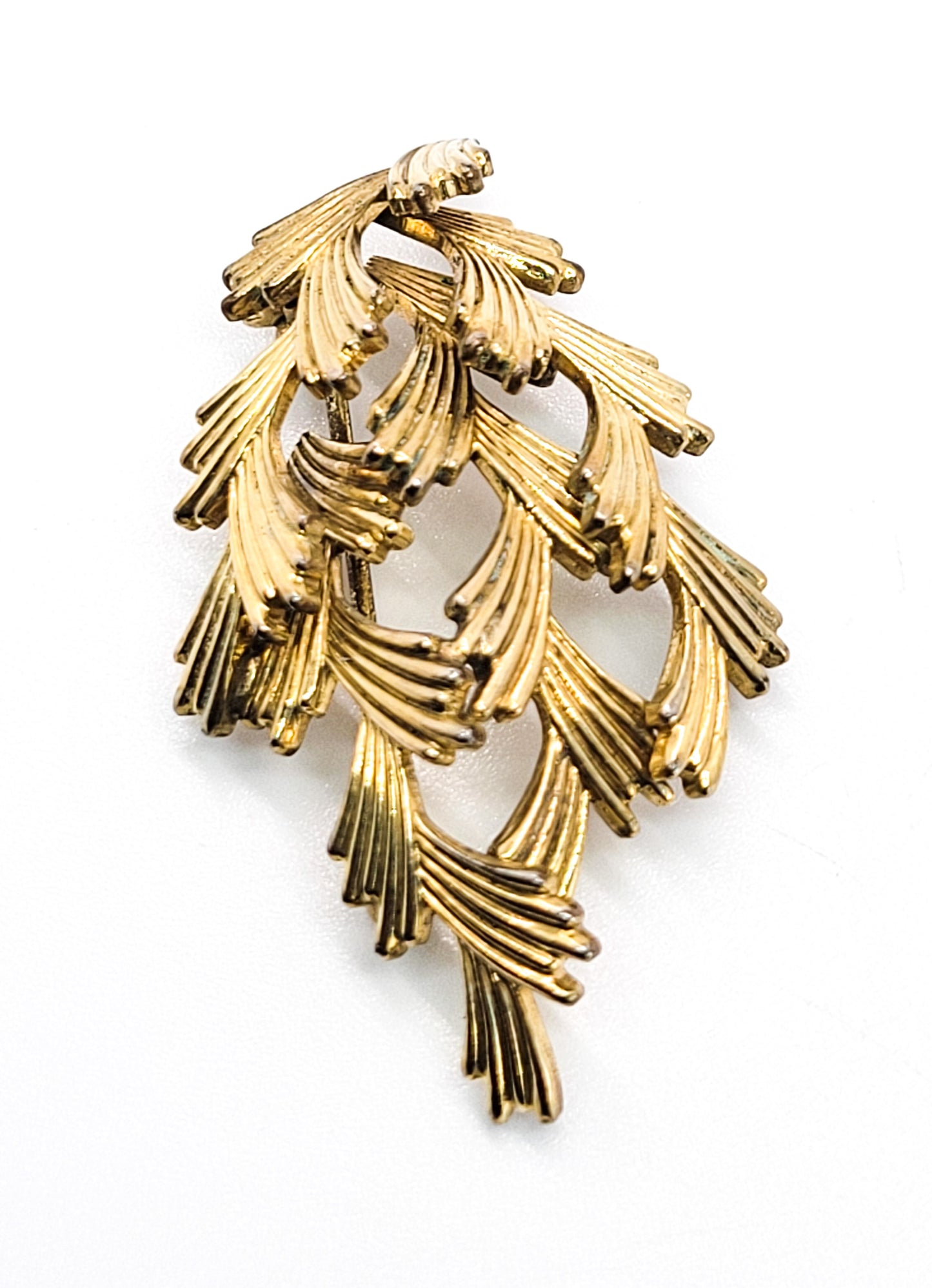 Kollmar and Jourdan modernist signed vintage rolled gold scatter pendant brooch