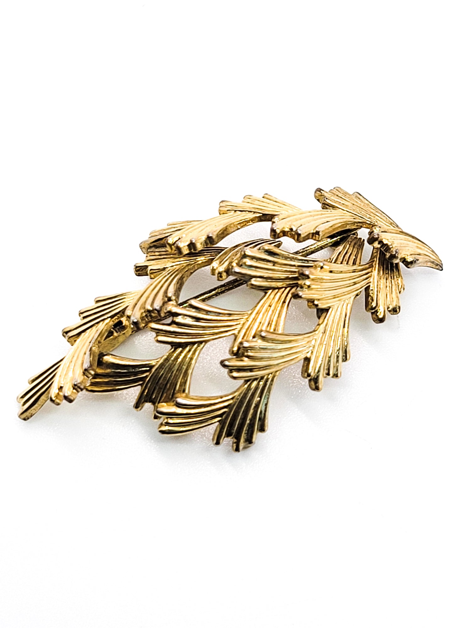 Kollmar and Jourdan modernist signed vintage rolled gold scatter pendant brooch