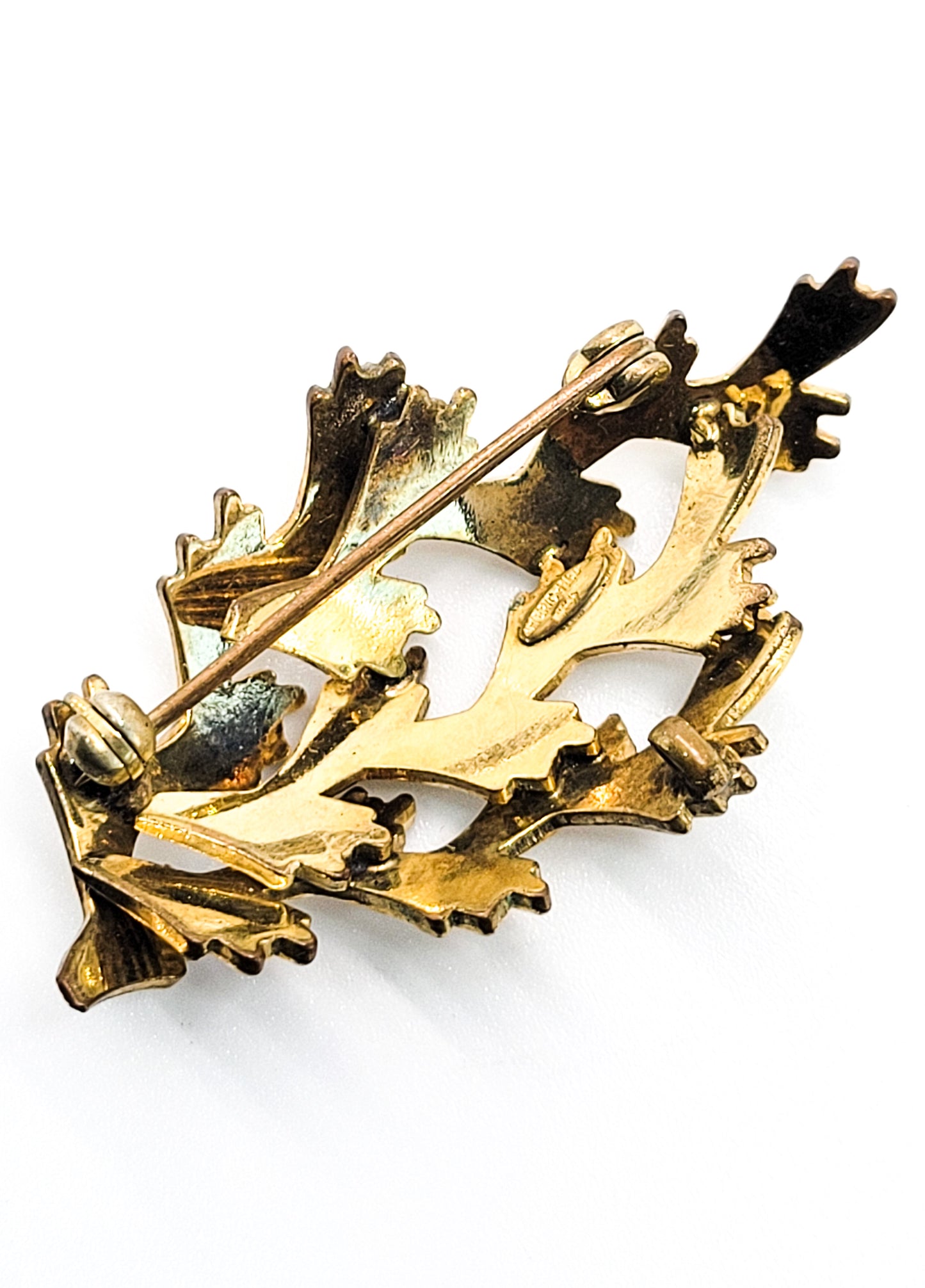 Kollmar and Jourdan modernist signed vintage rolled gold scatter pendant brooch