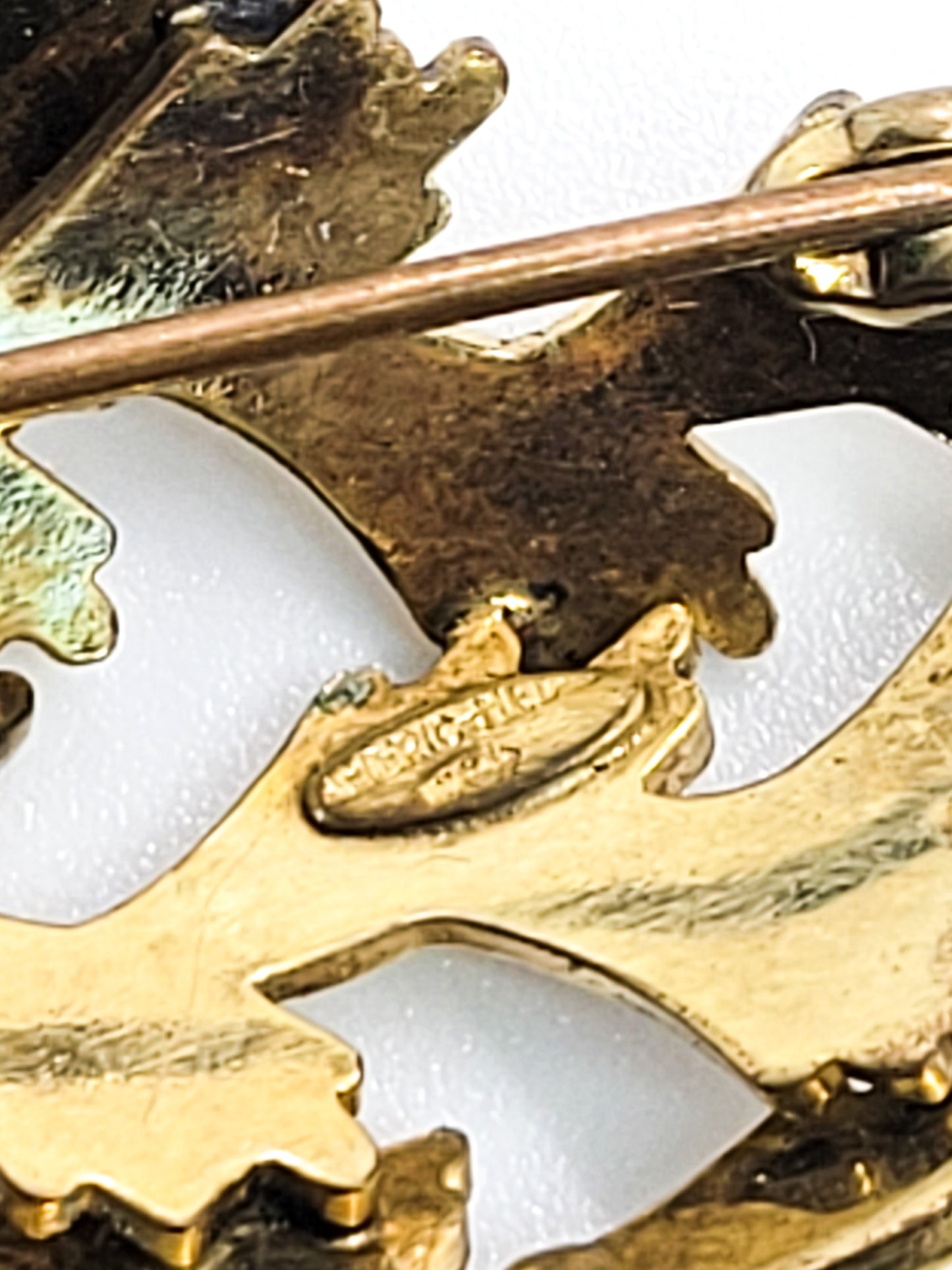 Kollmar and Jourdan modernist signed vintage rolled gold scatter pendant brooch