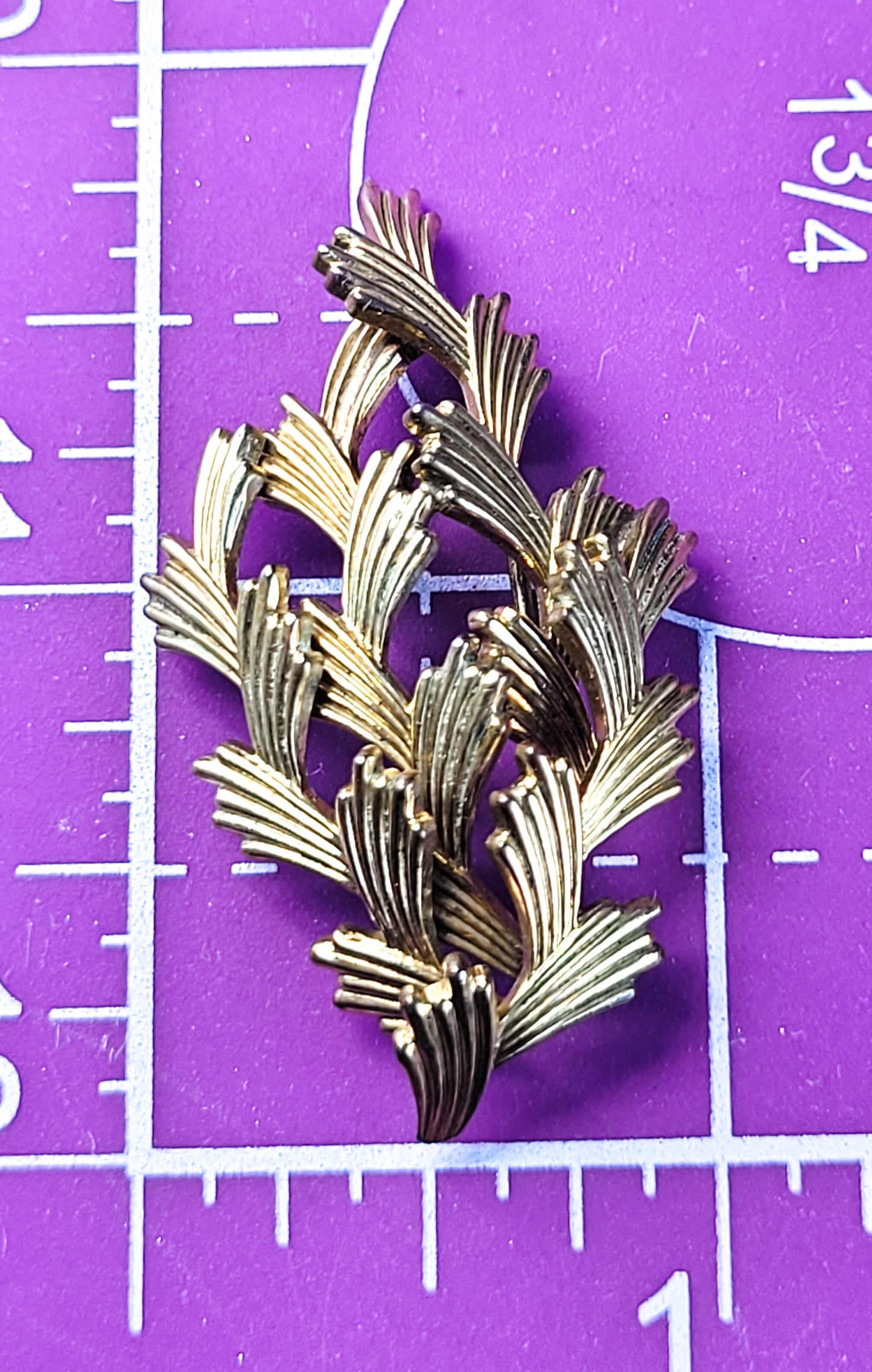 Kollmar and Jourdan modernist signed vintage rolled gold scatter pendant brooch