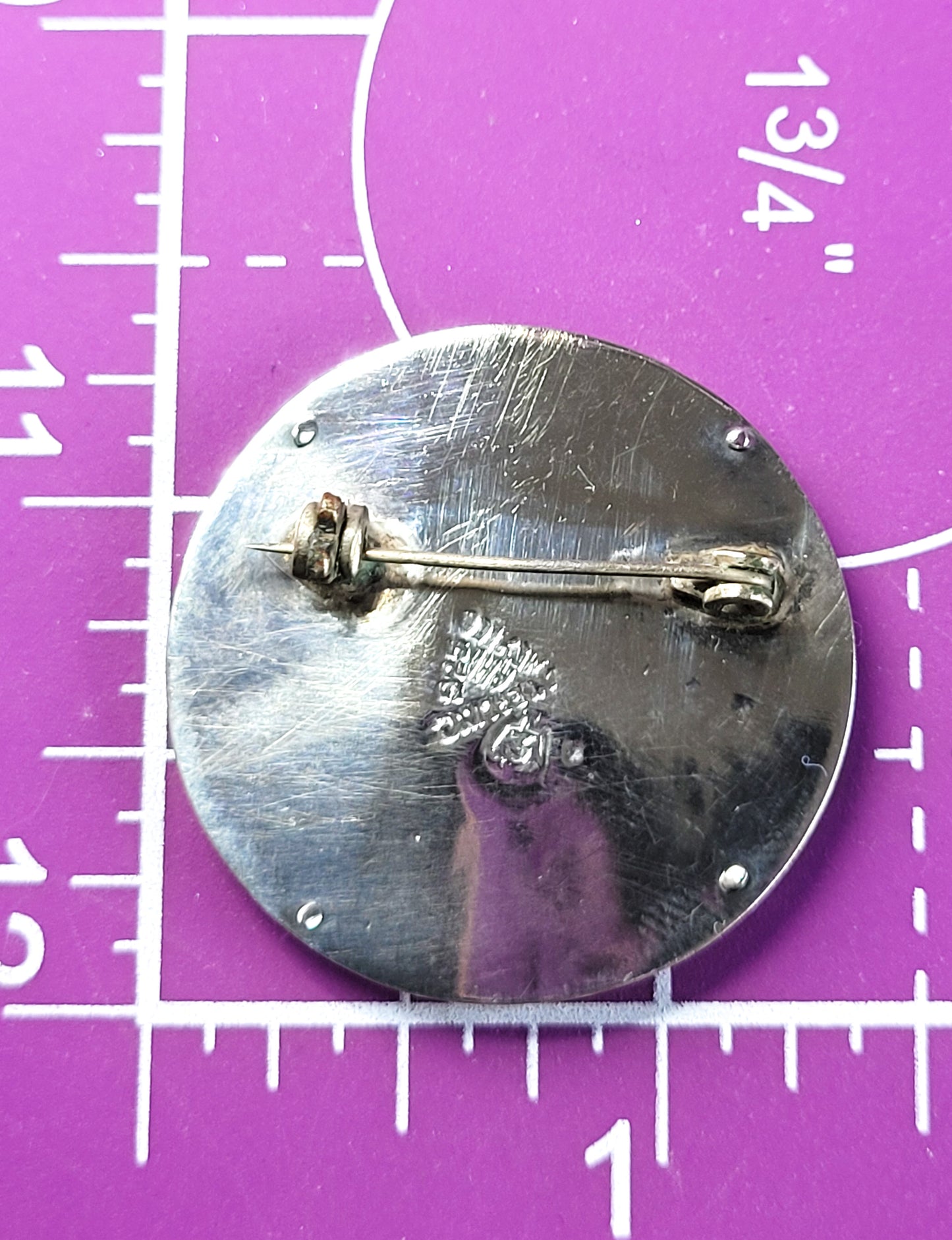 RHI Mayan Taxco Mexico sterling silver eagle mark vintage 1940's brooch pin 925