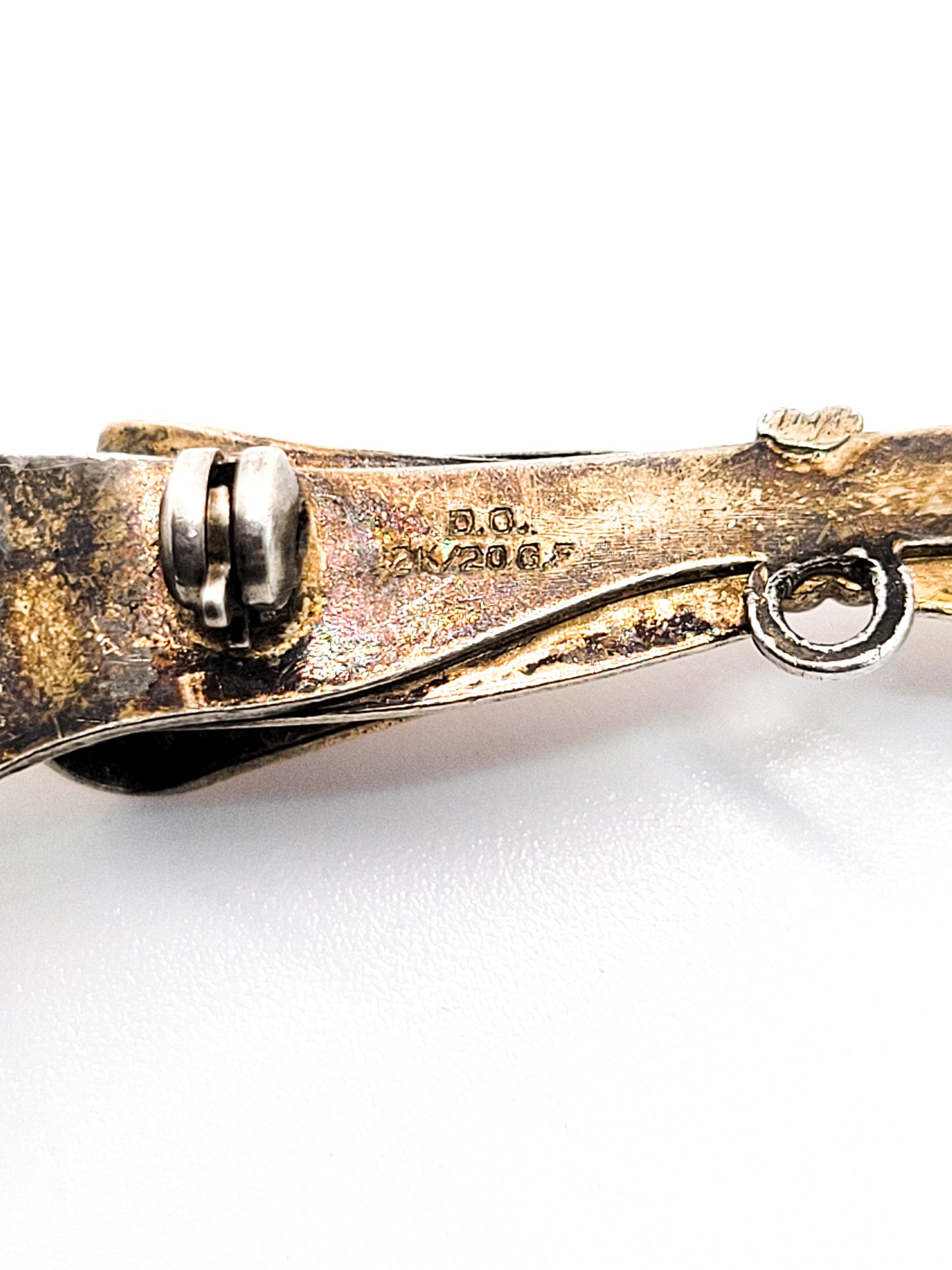 D. Ornstein & Son, Inc. D. O. 12kt gold filled ribbon bow watch fob vintage brooch