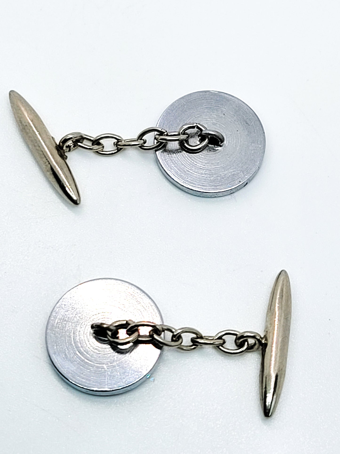 Hound dog puppy vintage black and silver toned vintage chain cuff links
