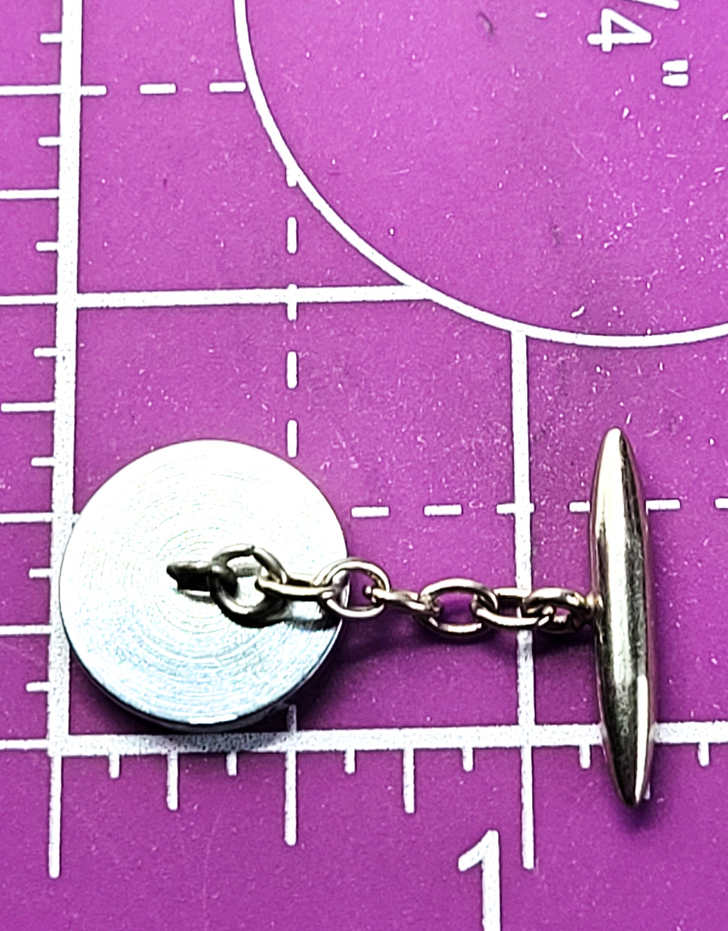 Hound dog puppy vintage black and silver toned vintage chain cuff links