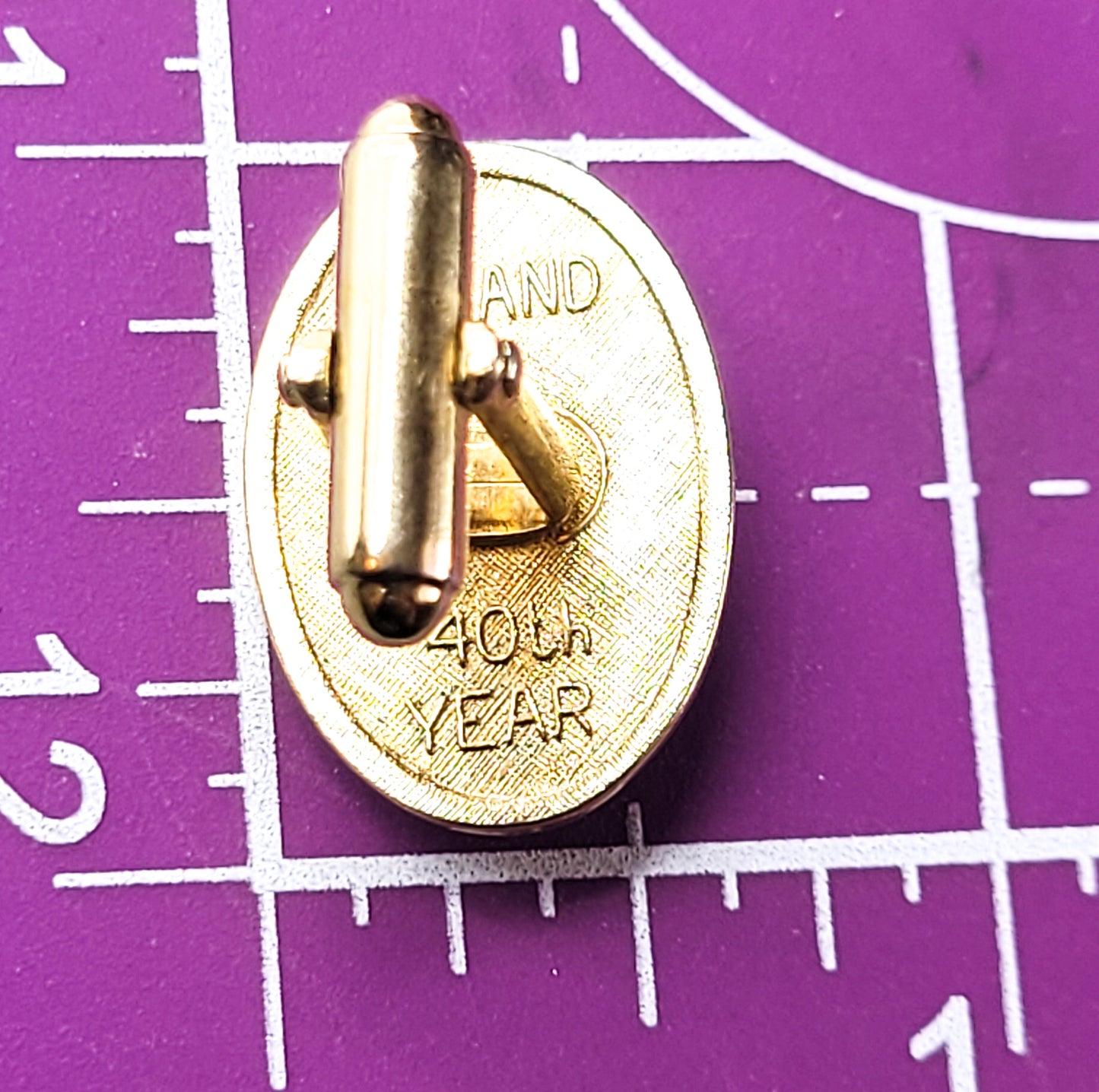 Anson Red and gold jelly belly glass cab signed vintage cuff links