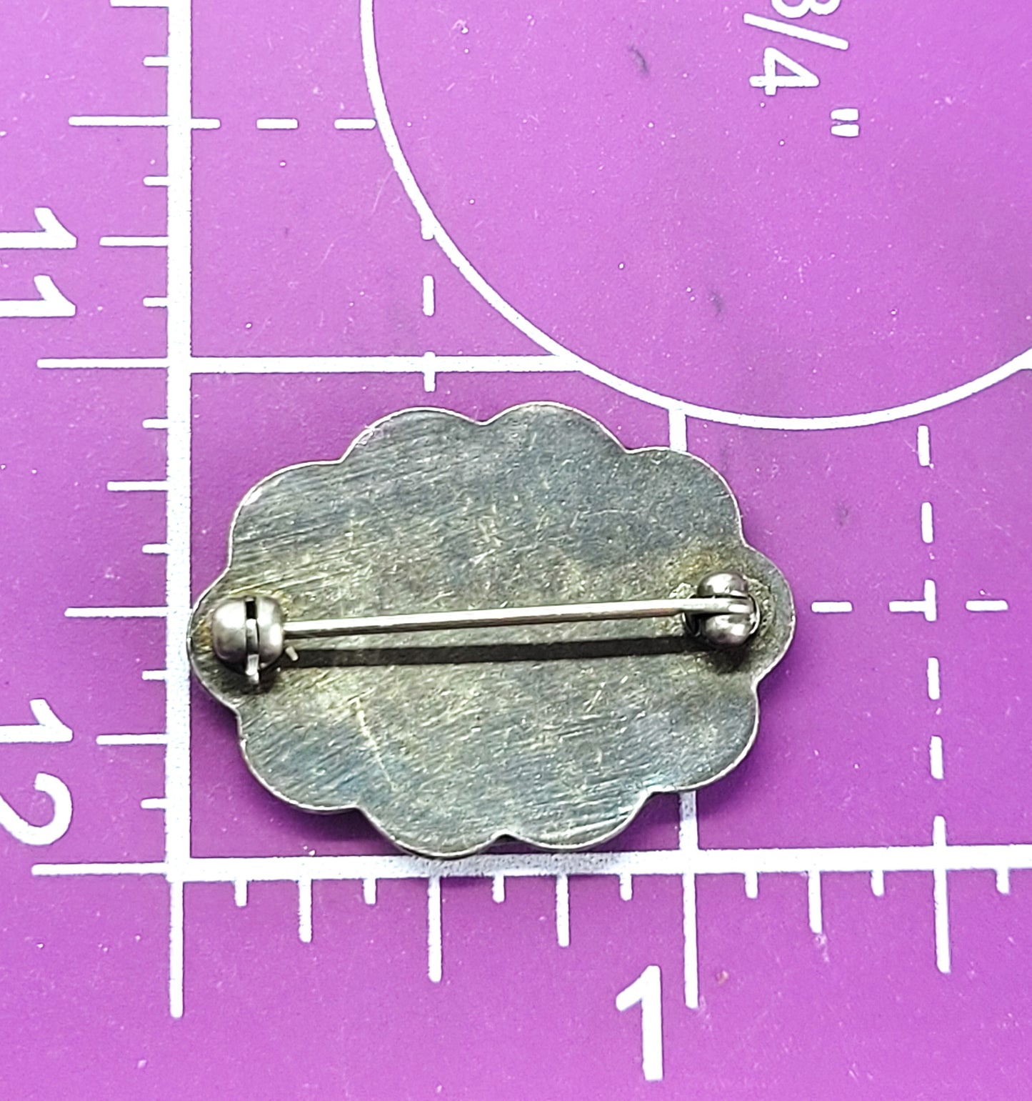 Pierre Bex Art Deco style Enamel Guilloche laminated French warm rhinestone brooch