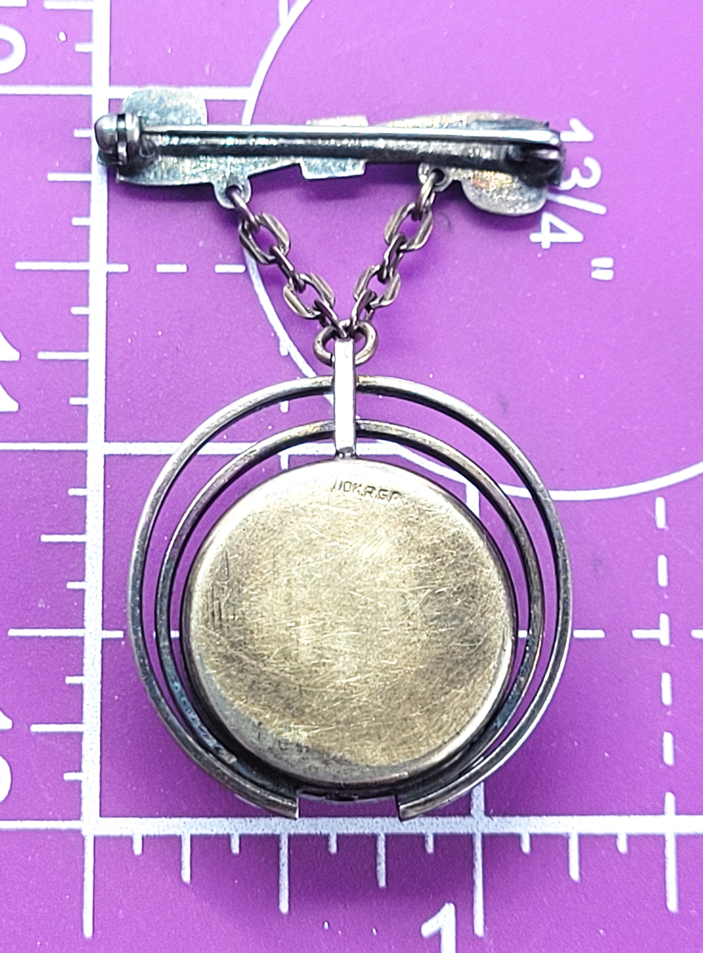 Vintage Elric Muralt 10kt gold over sterling silver watch fob brooch For Repair