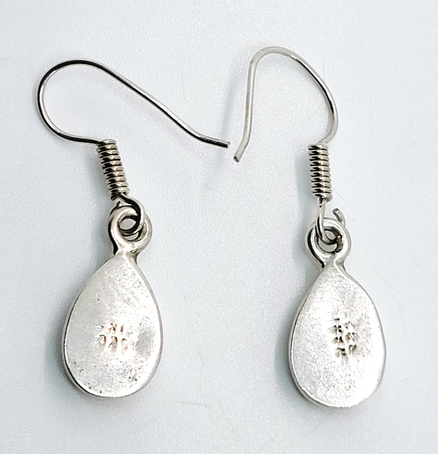 Mexico Sterling silver and blue turquoise inlay vintage drop earrings 925