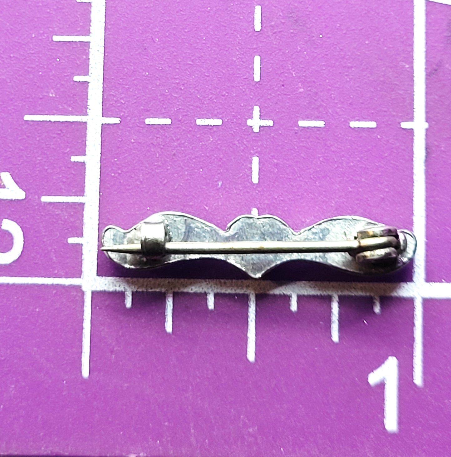 Antique pot metal heart clear rhinestone lingerie pins matching pair set